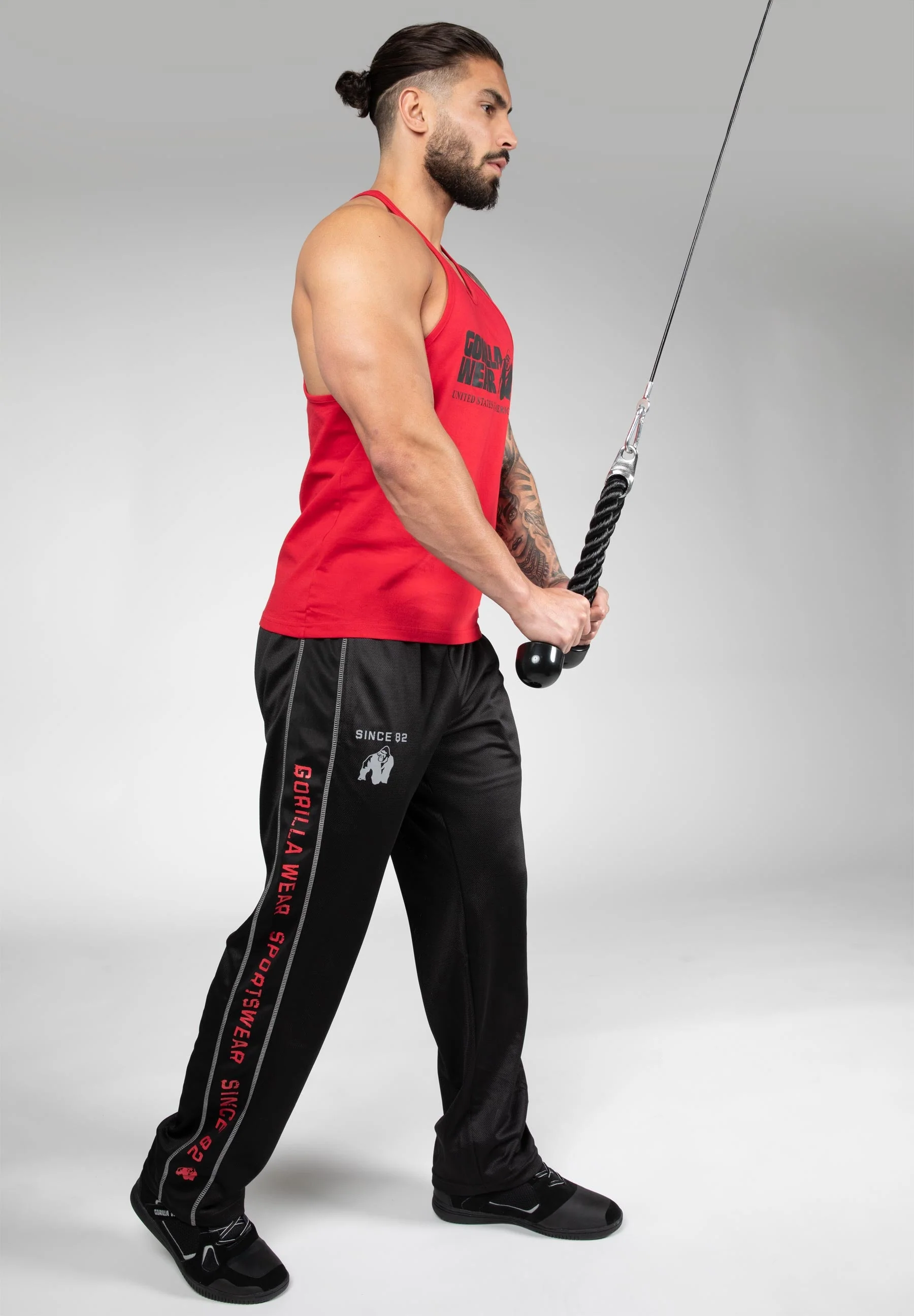 Gorilla Wear - Functional Mesh Pants - Black/Red - Image 4