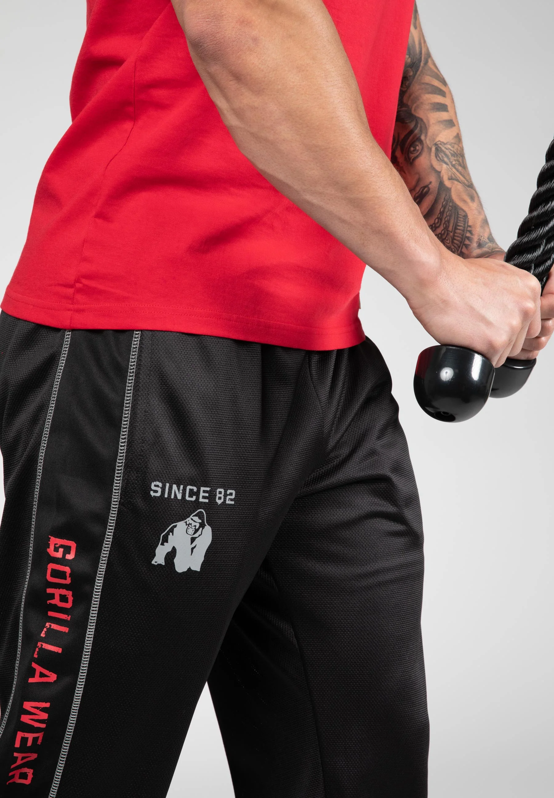 Gorilla Wear - Functional Mesh Pants - Black/Red - Image 5