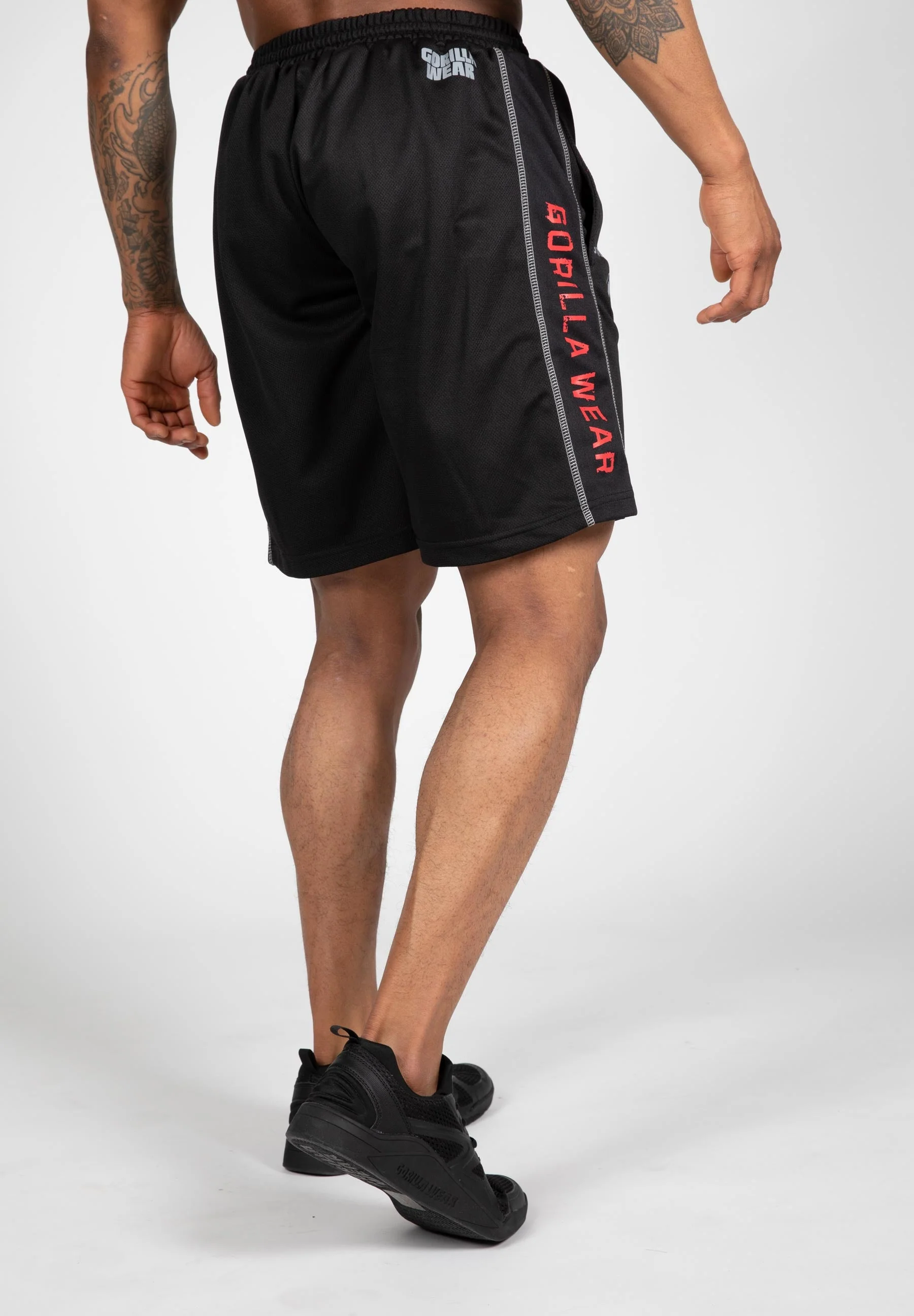 Gorilla Wear - Functional Mesh Shorts - Black/Red - Image 3