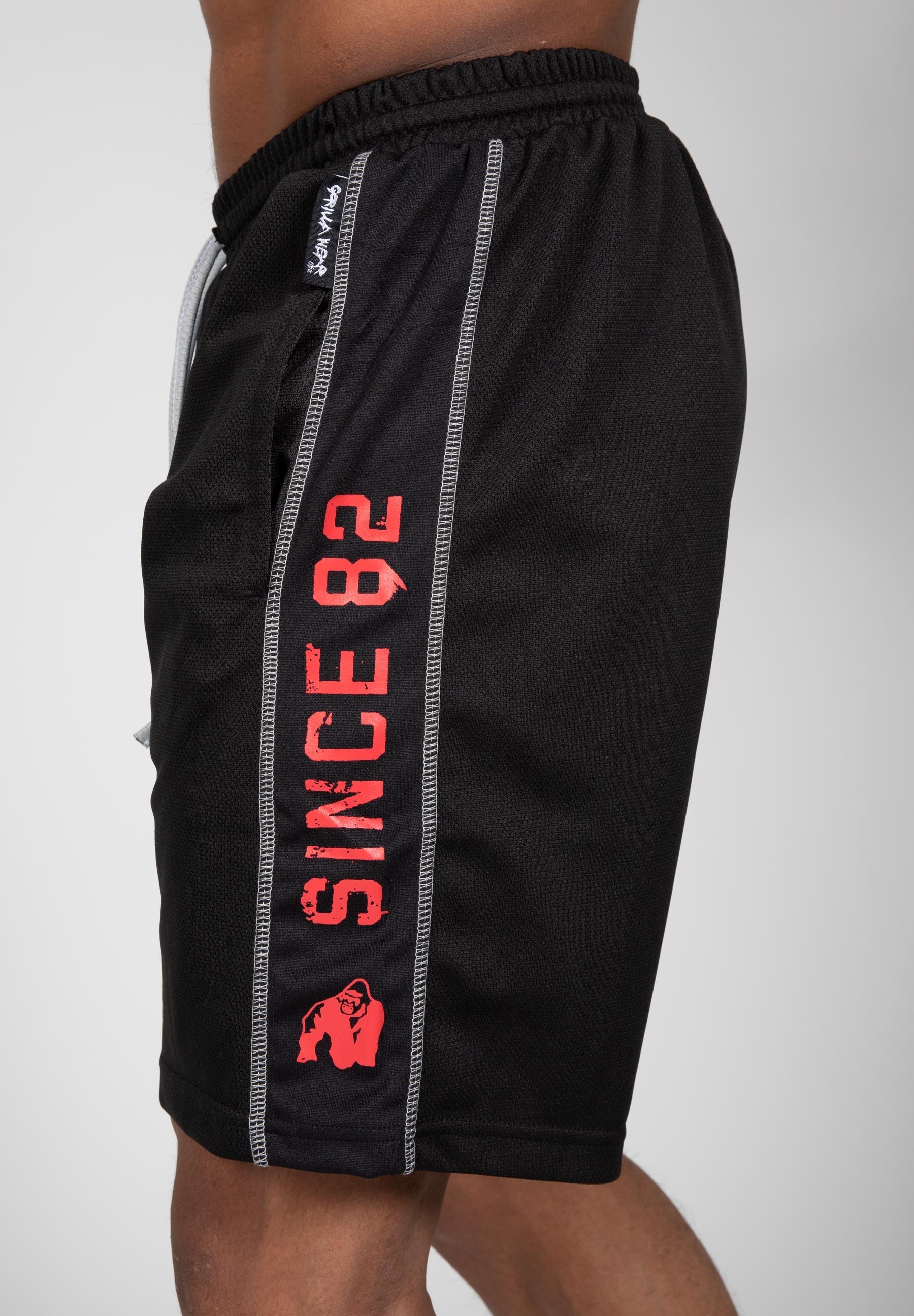 Gorilla Wear - Functional Mesh Shorts - Black/Red - Image 6