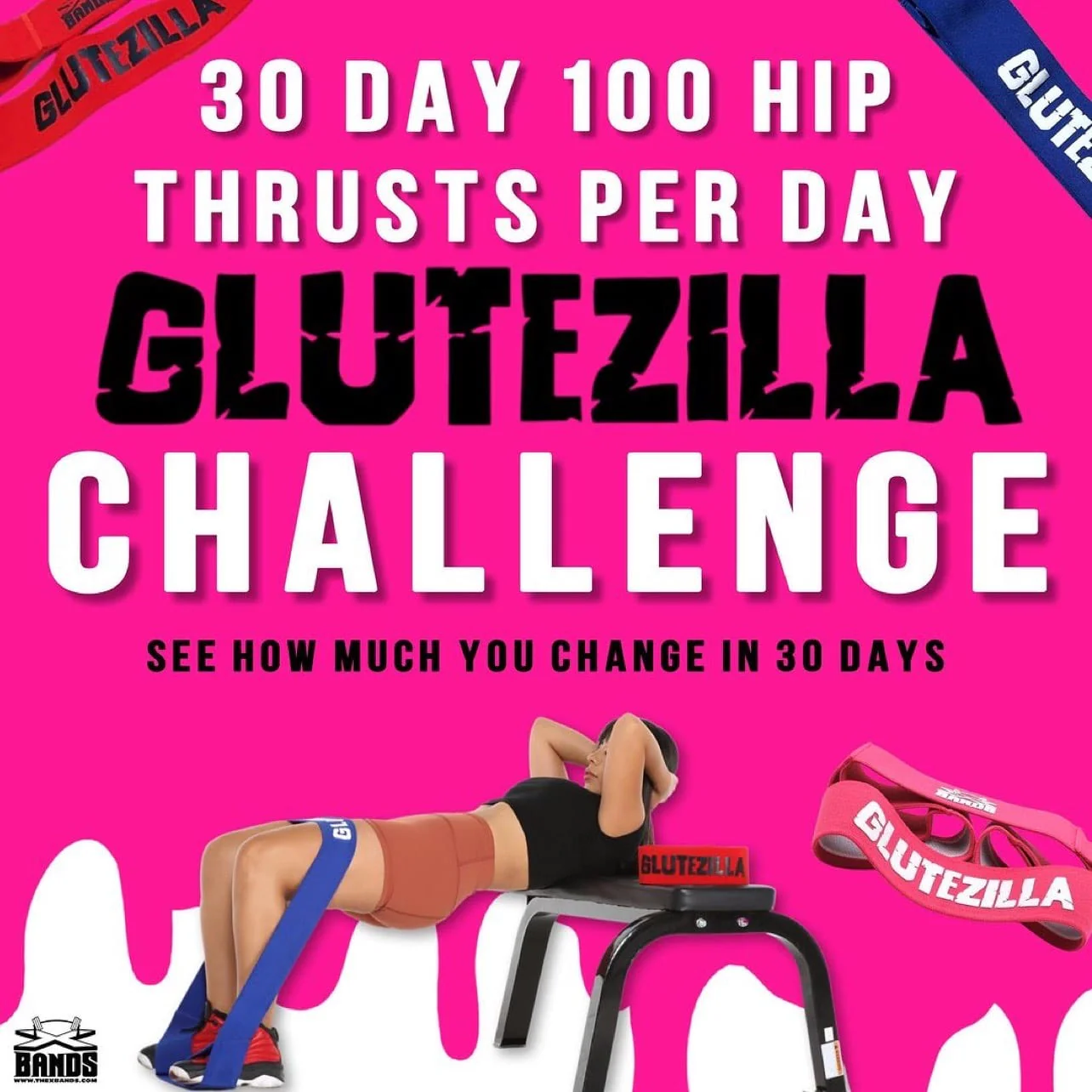 The X Bands - Glutezilla Patented Hip Thrust Glute Workout Resistance Band - Image 3