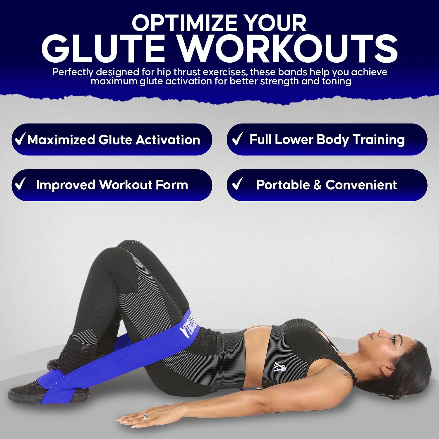 The X Bands - Glutezilla Patented Hip Thrust Glute Workout Resistance Band - Image 6