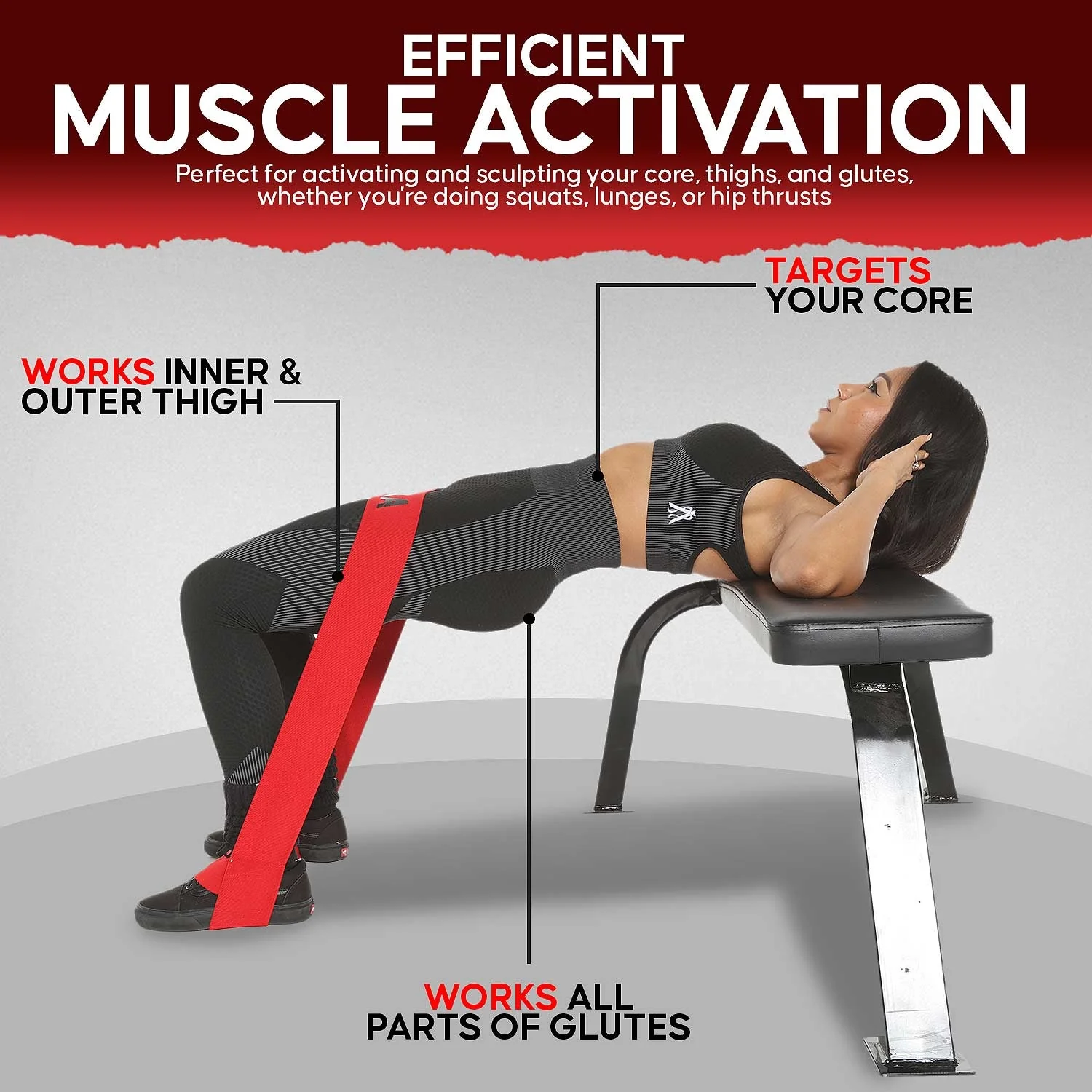 The X Bands - Glutezilla Patented Hip Thrust Glute Workout Resistance Band - Image 7