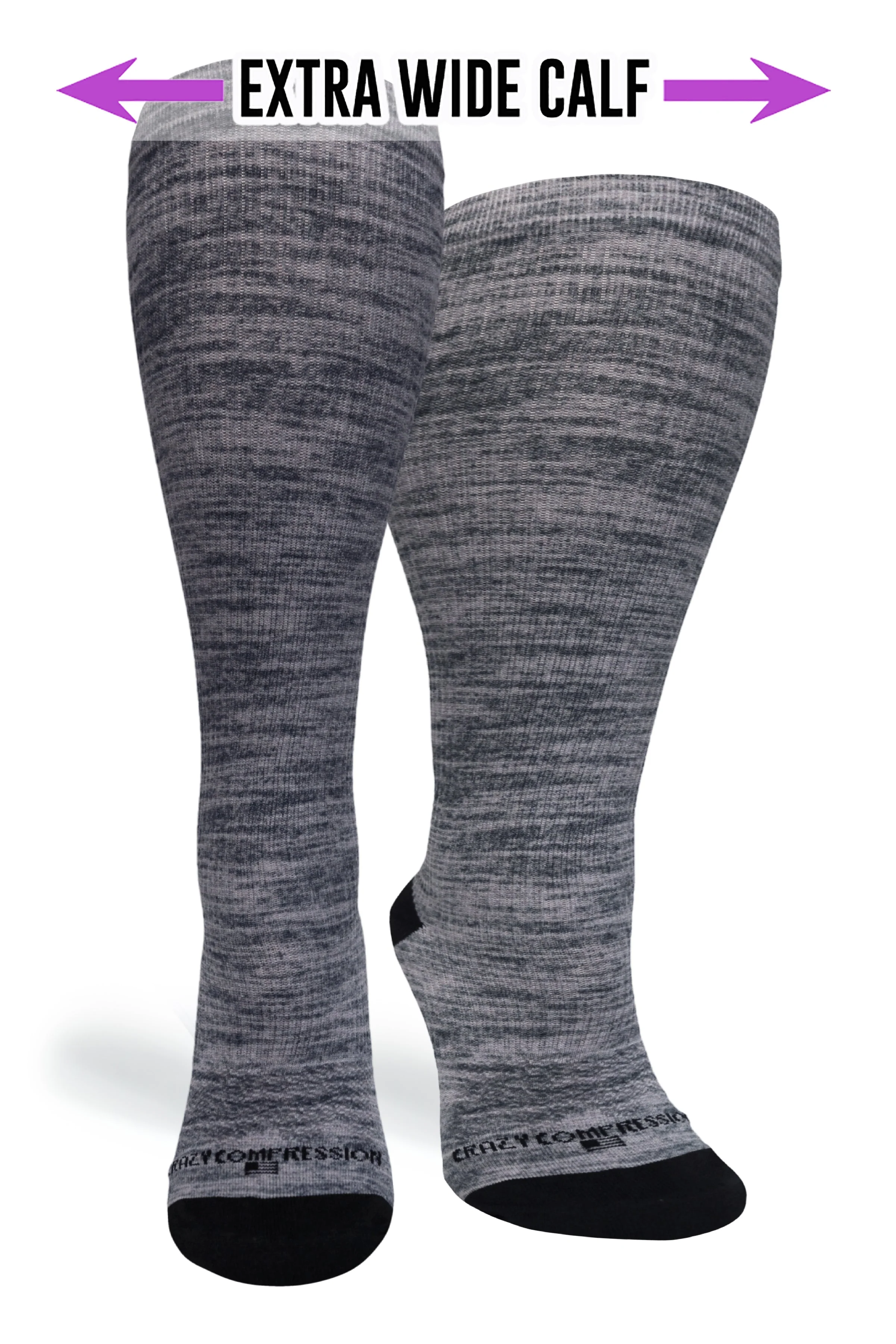 Crazy Compression - Grey Heather - (Standard & Extra Wide) - Image 2