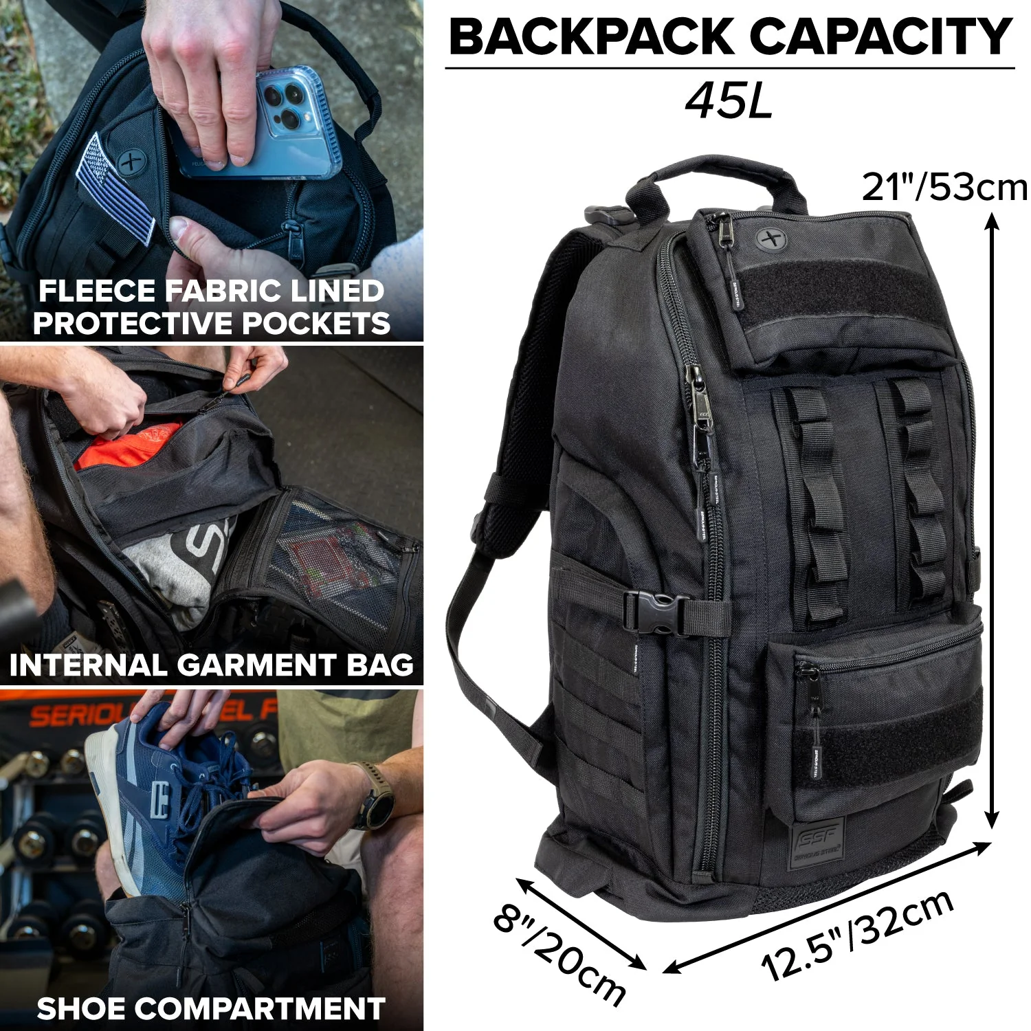 Serious Steel Fitness - Gym Backpack (45L) - Image 5