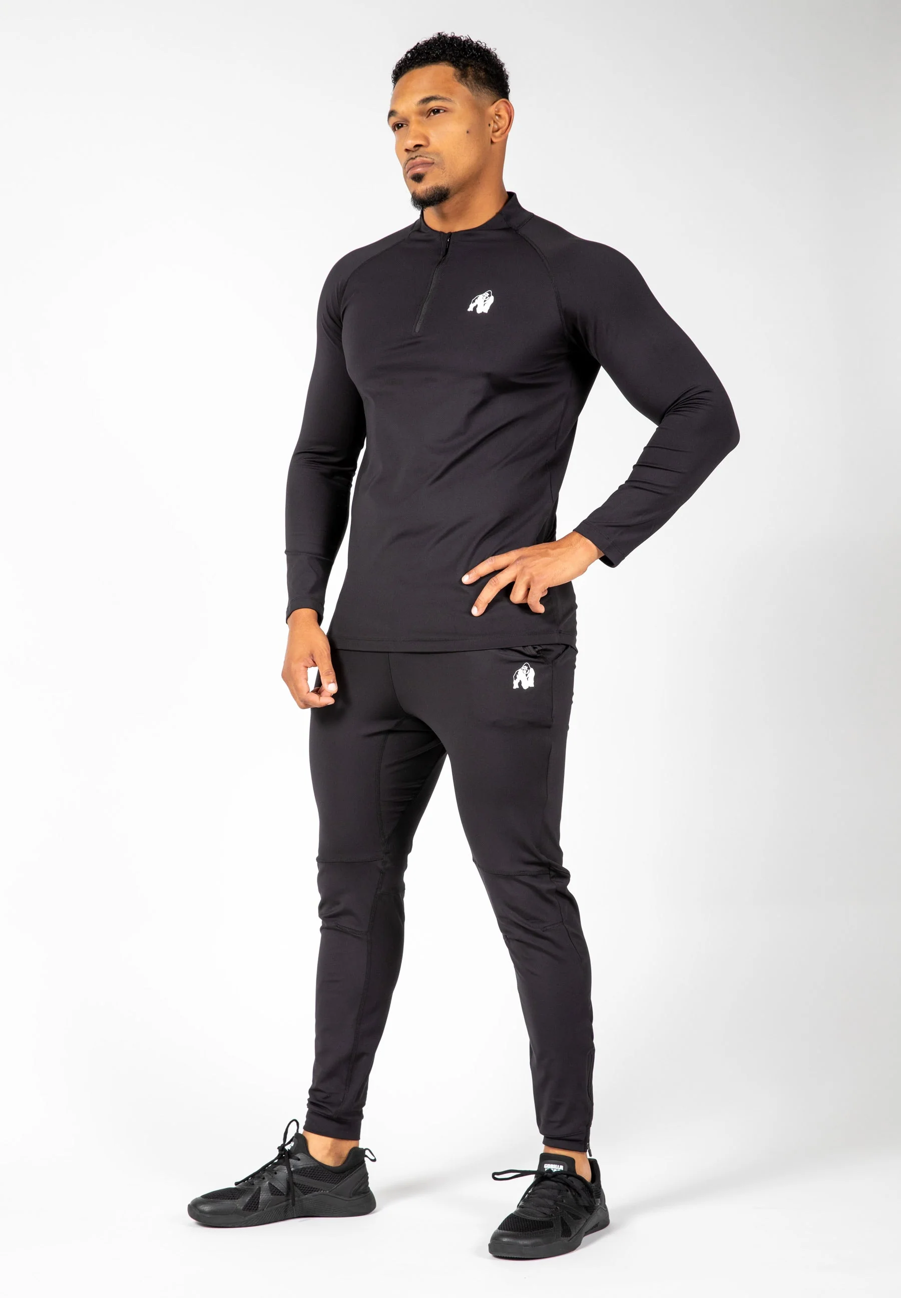 Gorilla Wear - Hamilton Hybrid Long Sleeve - Black - Slim Fit - Image 3