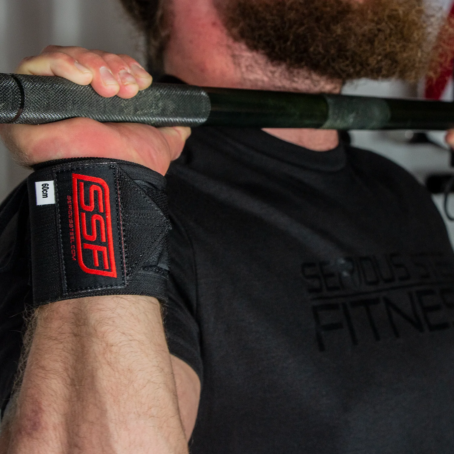 Serious Steel Fitness - Heavy duty wrist wraps (60cm, Black) - Image 2
