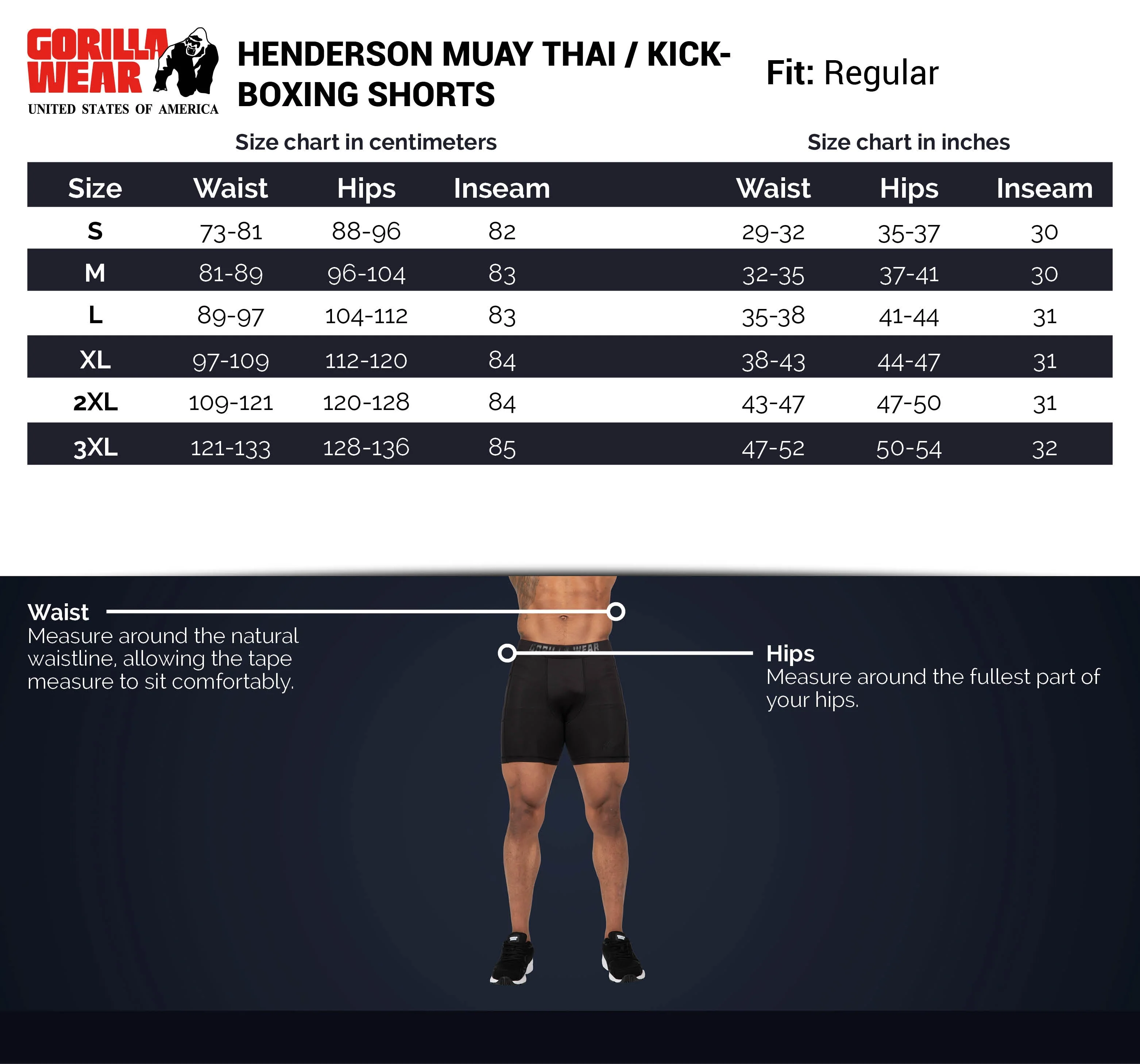 Gorilla Wear - Henderson Muay Thai / Kickboxing Shorts - Black/Gray - Image 8
