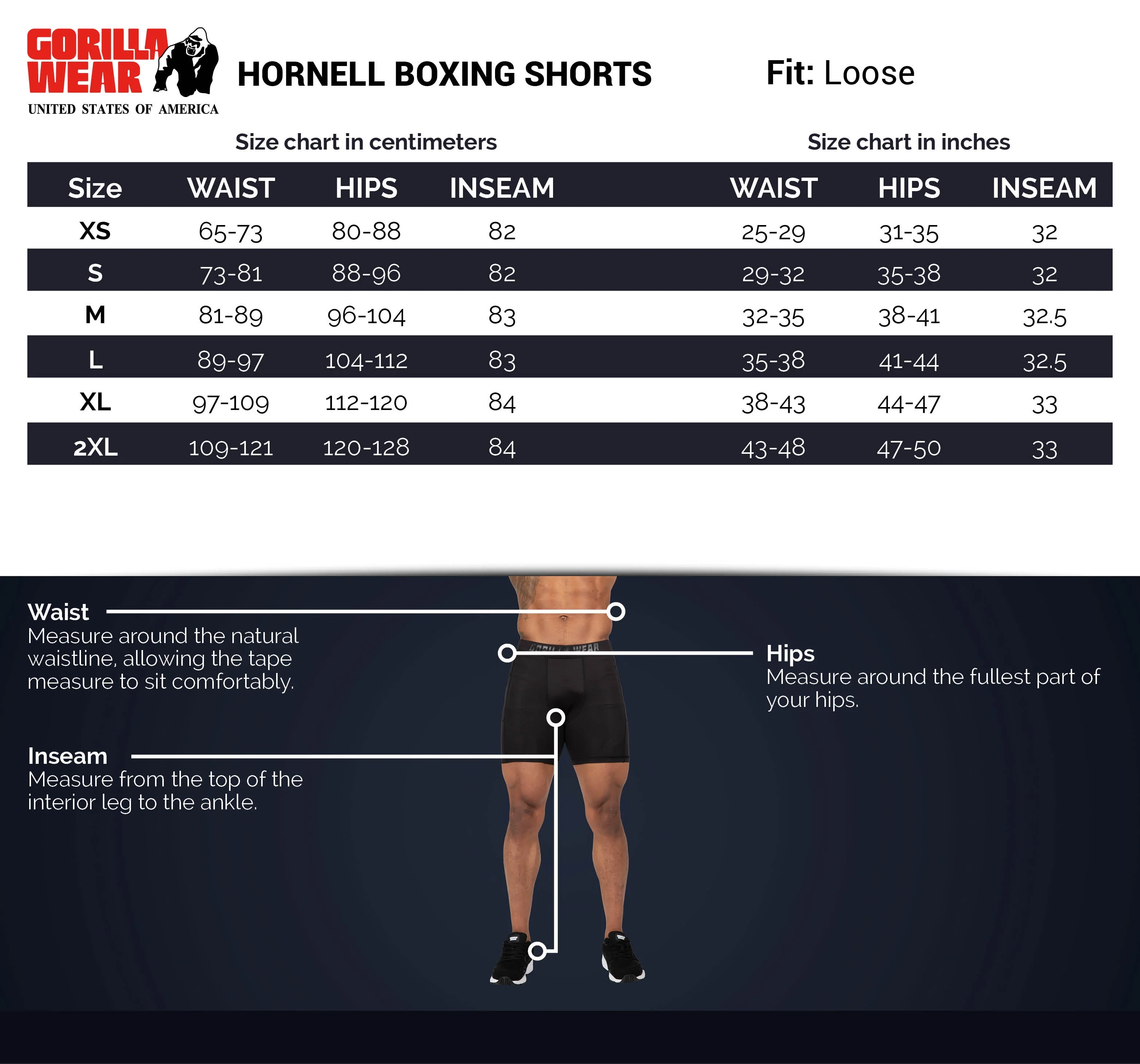 Gorilla Wear - Hornell Boxing Shorts - Black/Gray - Unisex - Image 8