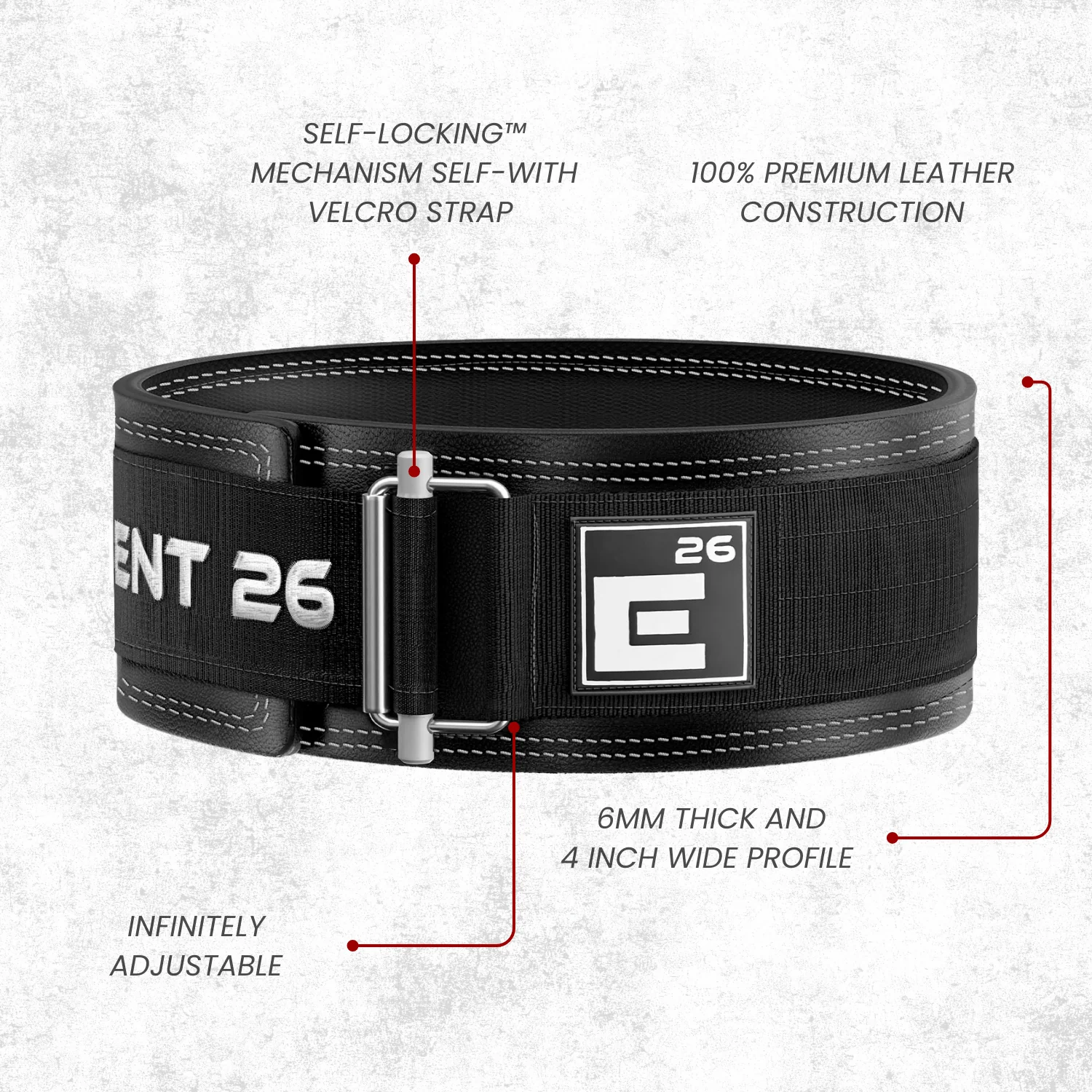 Element 26 - Hybrid Leather Weightlifting Belt - Image 3