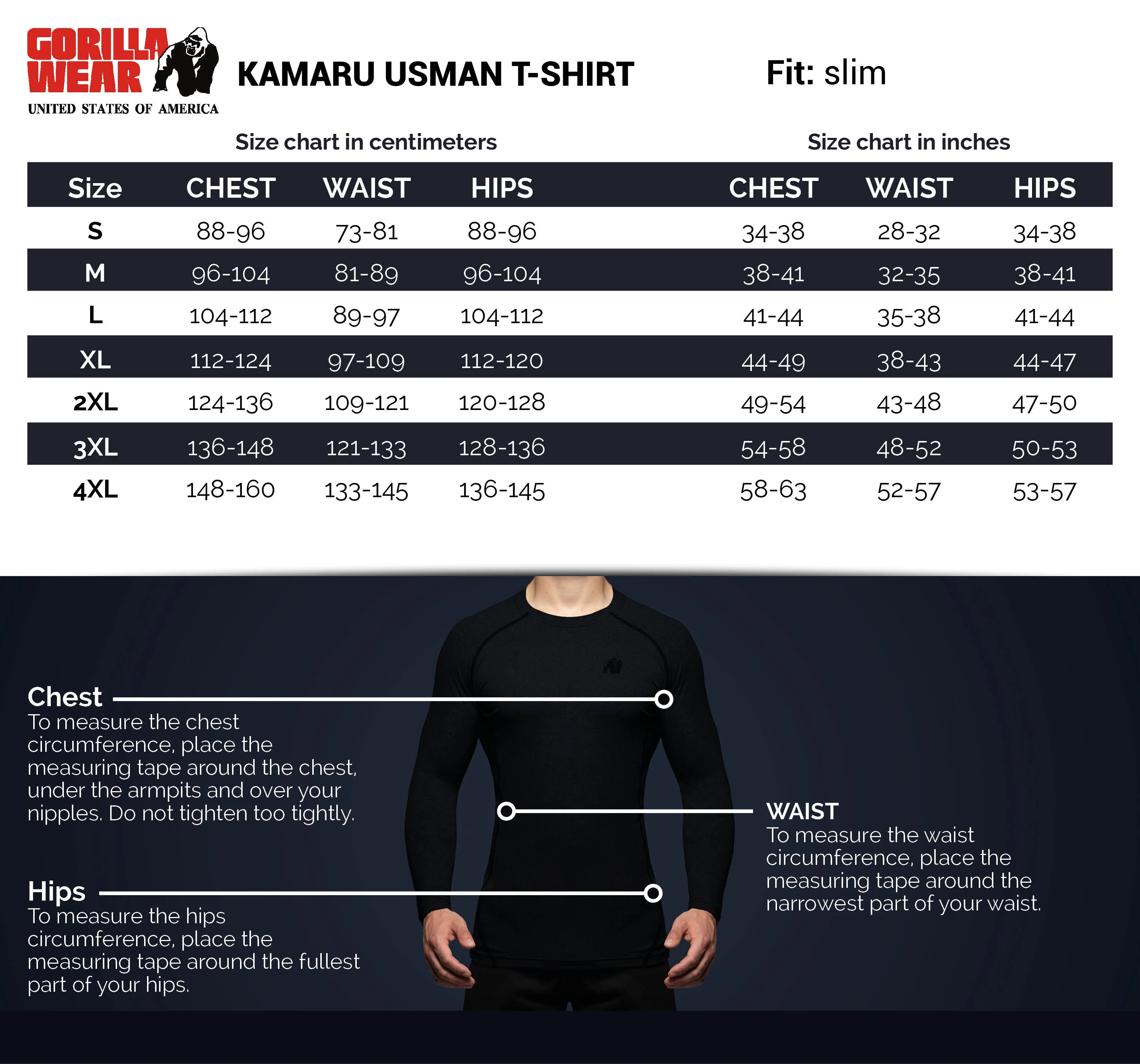Gorilla Wear - Kamaru Usman T-shirt - Black - Image 8