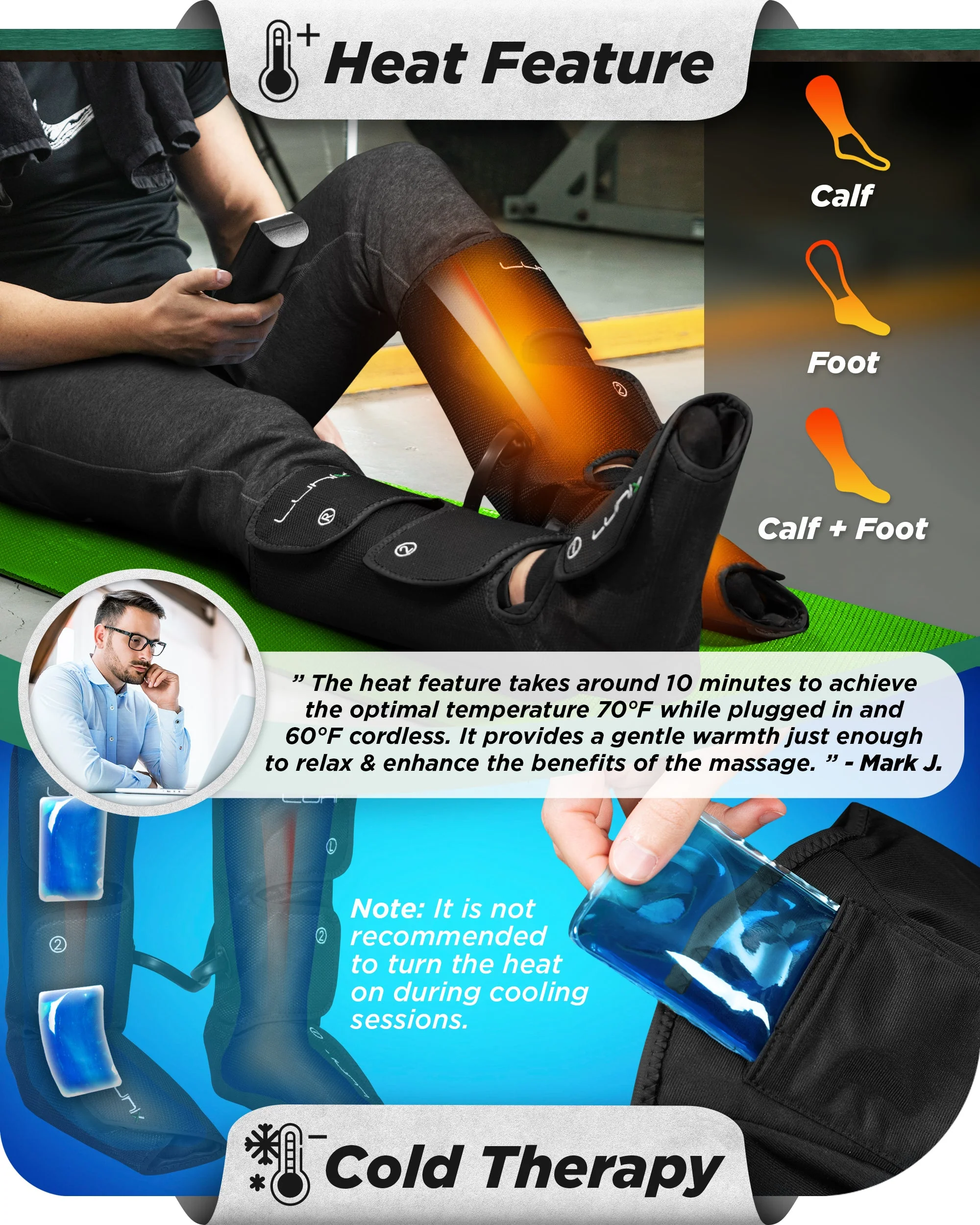 Lunix - LX1 FOOT AND CALF COMPRESSION MASSAGER BLACK - Image 5