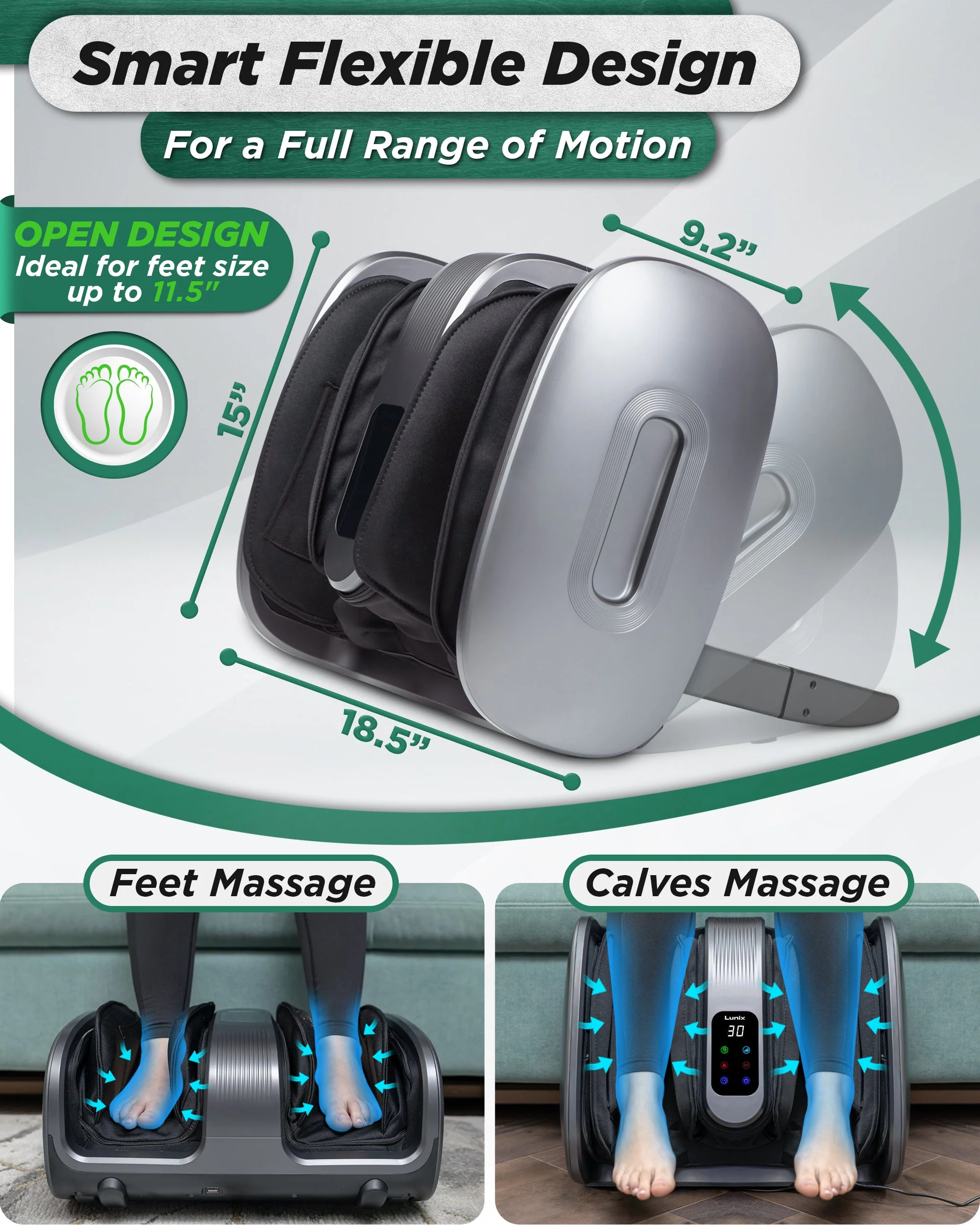 Lunix - LX20 Shiatsu Foot and Calf Massager - Image 4