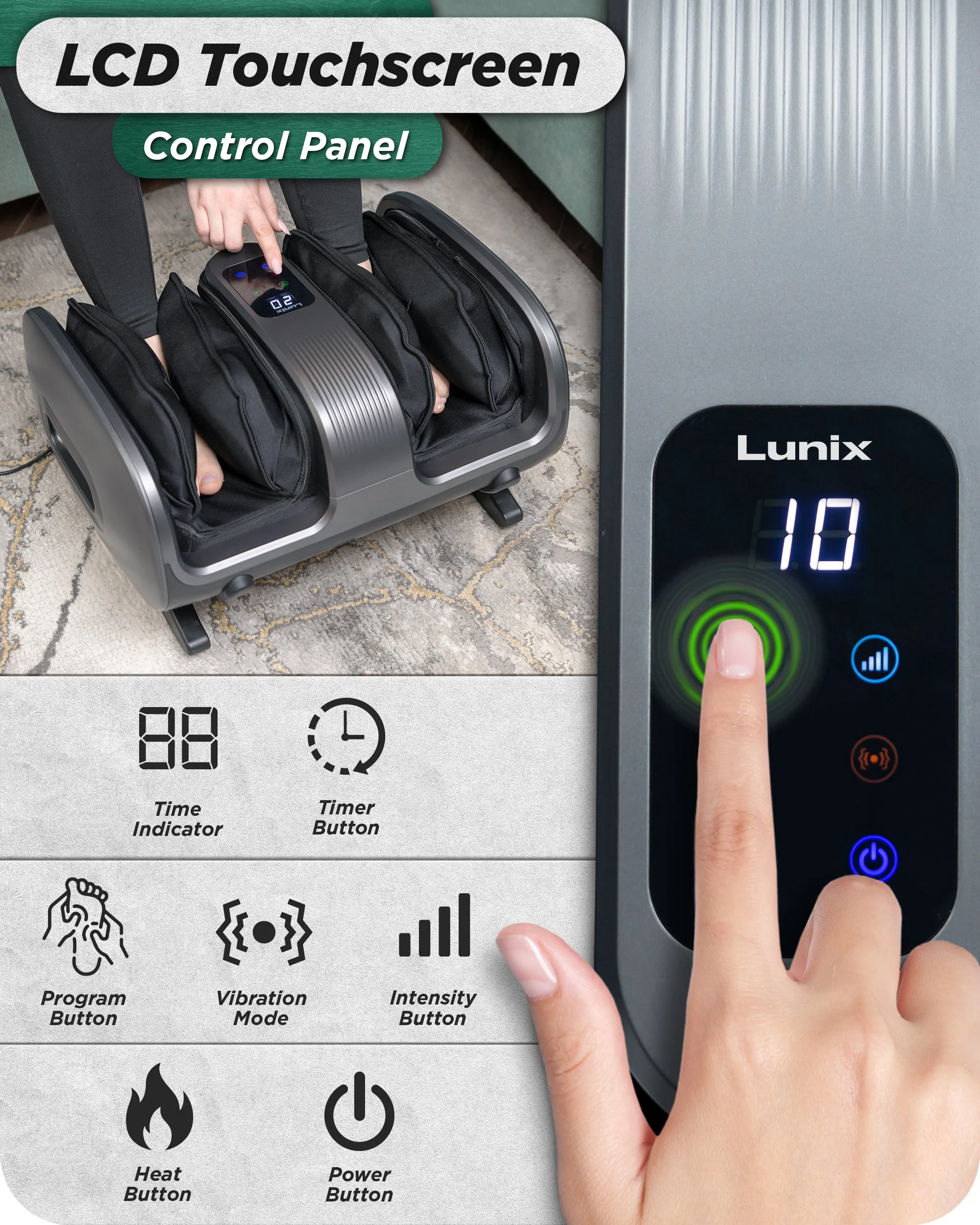 Lunix - LX20 Shiatsu Foot and Calf Massager - Image 7