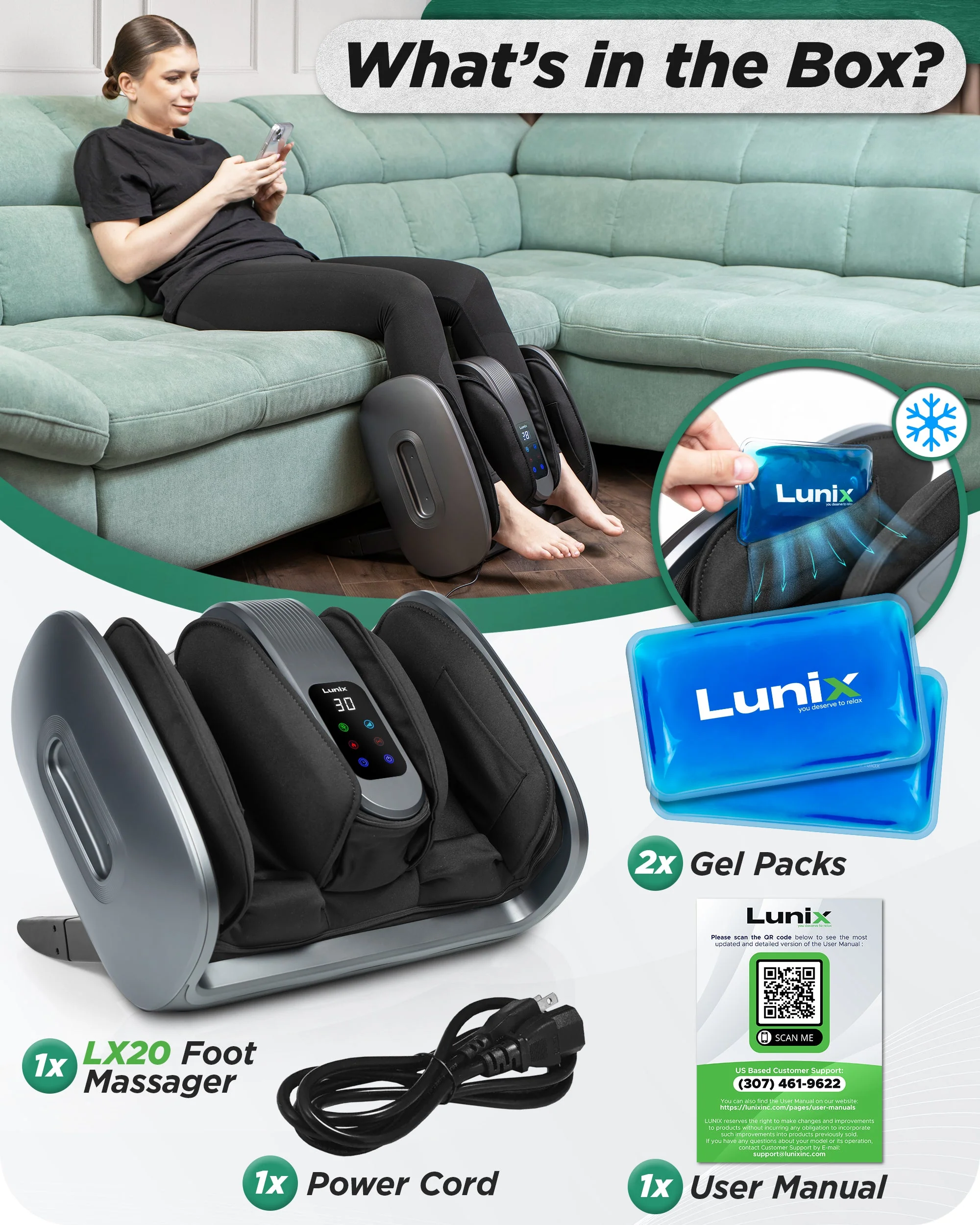 Lunix - LX20 Shiatsu Foot and Calf Massager - Image 8