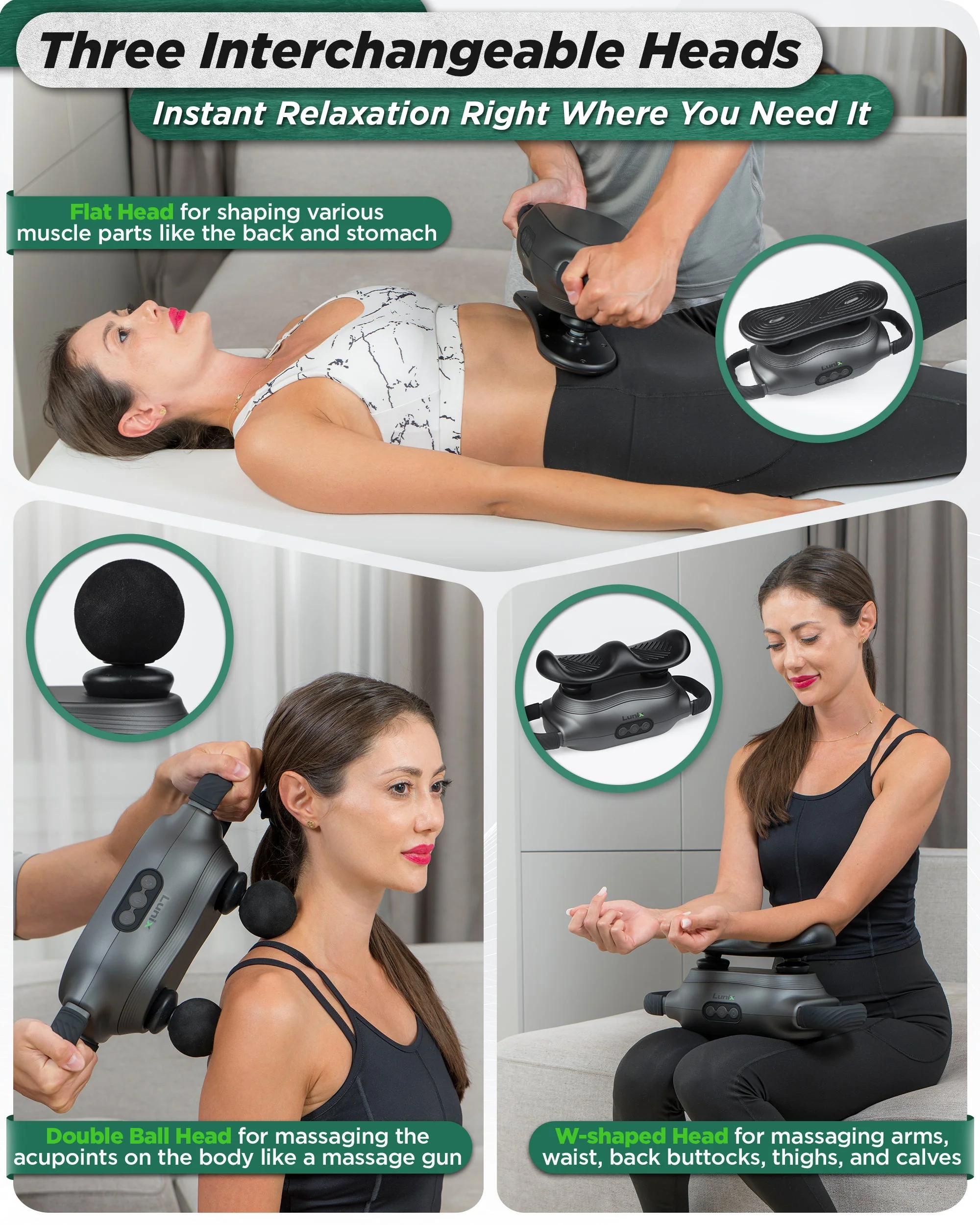 Lunix - LX26 DEEP TISSUE 2-HEAD MASSAGER - Image 6