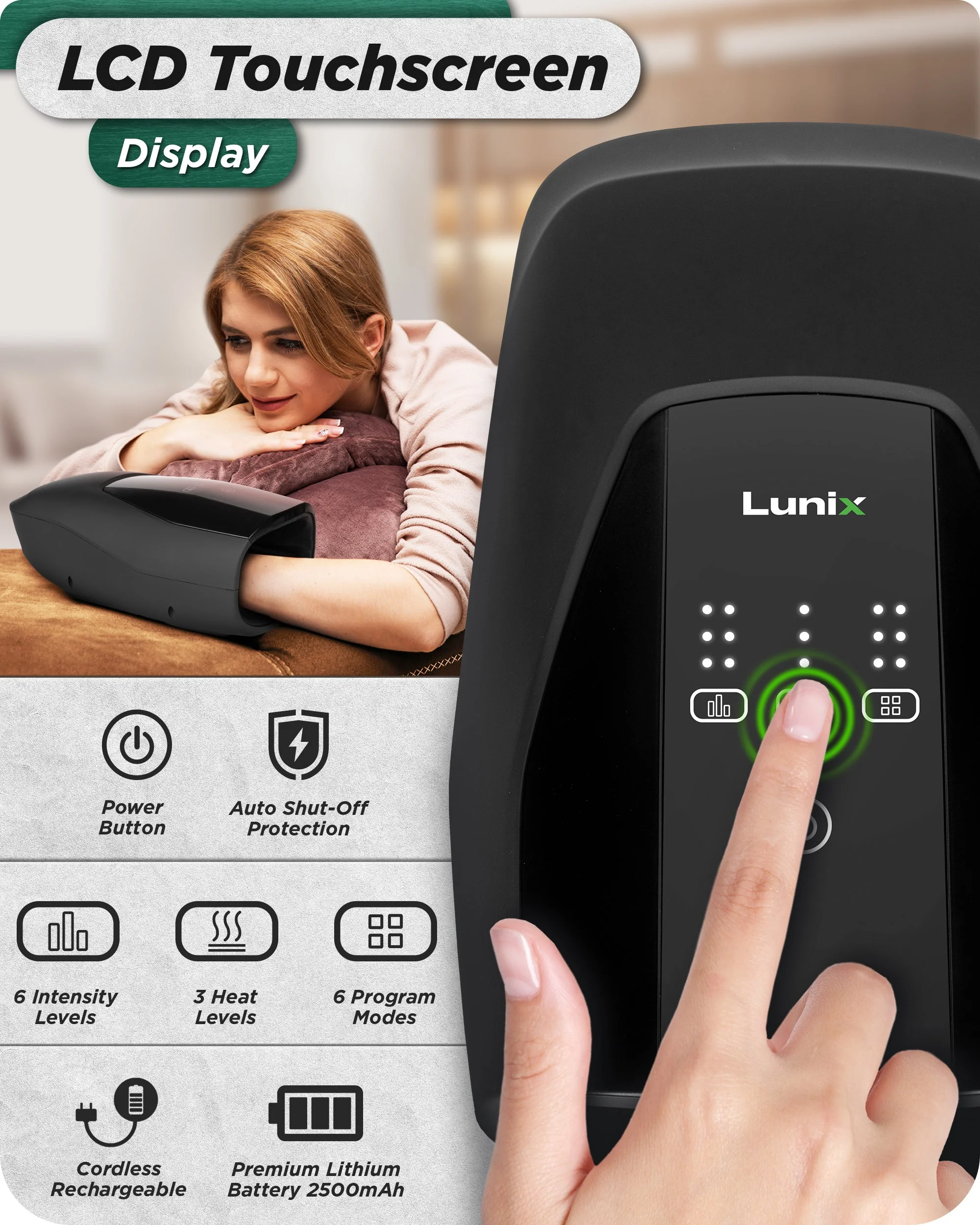 Lunix - LX29 Touchscreen Hand Massager - Image 6