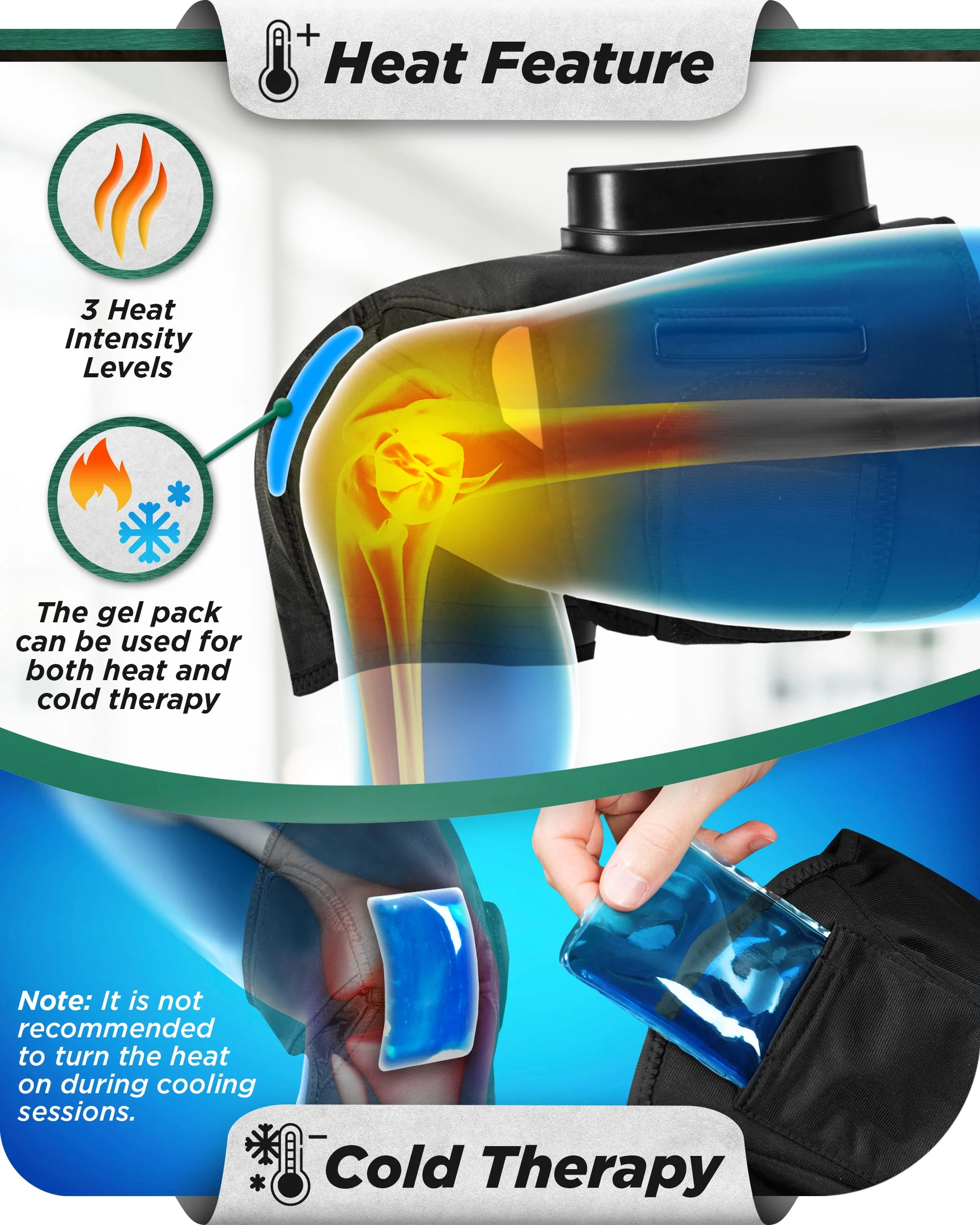 Lunix - LX4 KNEE COMPRESSION MASSAGER BLACK - Image 5