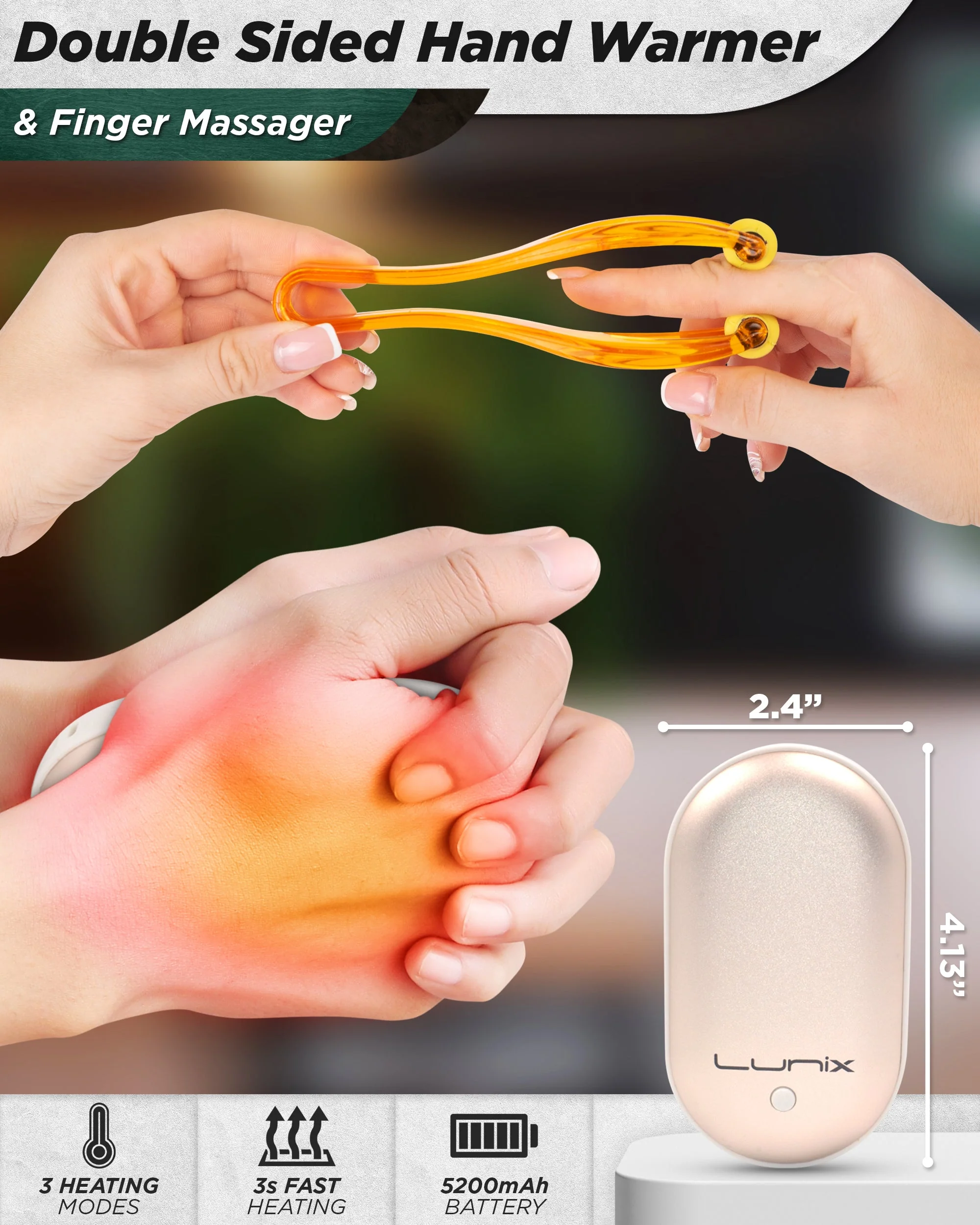 Lunix - LX7 Touchscreen Hand Massager Black - Image 11