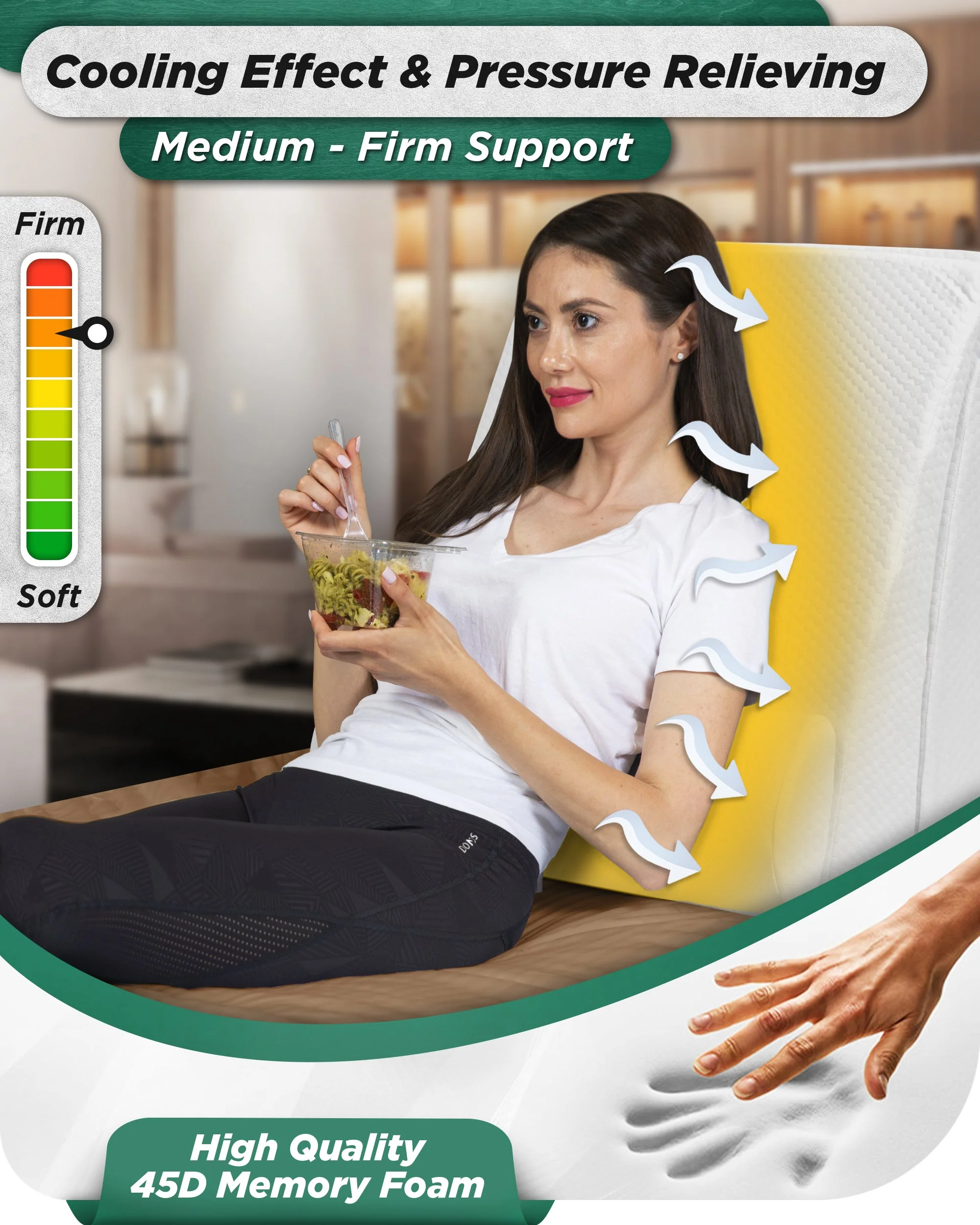 Lunix - LX8 2-LAYER ORTHOPEDIC WEDGE PILLOW SET, WITH HOT COLD PACK WHITE - Image 5