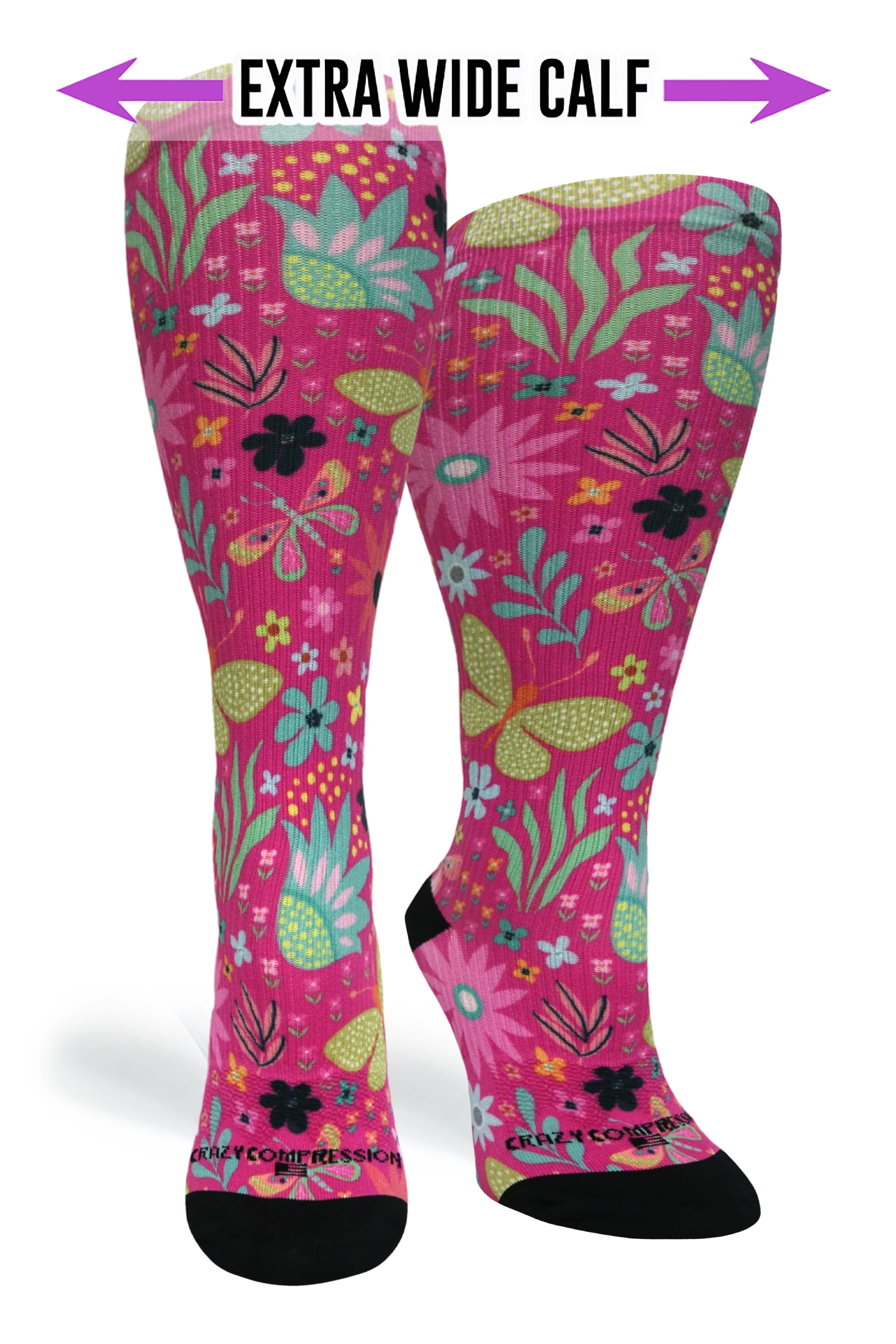 Crazy Compression - Magenta Florals - (Standard & Extra Wide) - Image 2