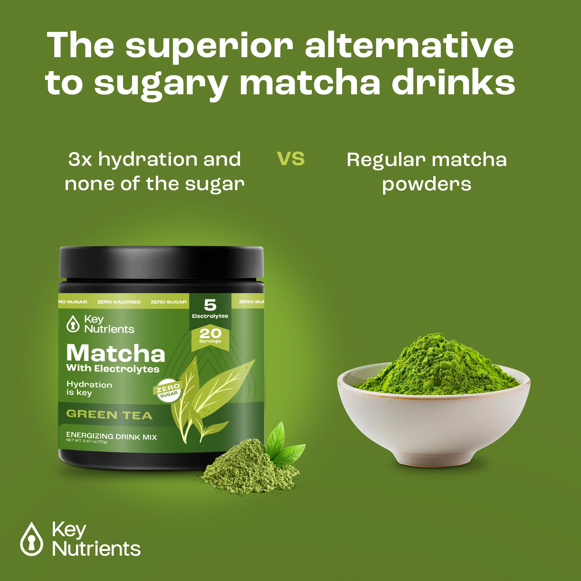 Key Nutrients - Matcha Powder With Electrolytes - Image 3