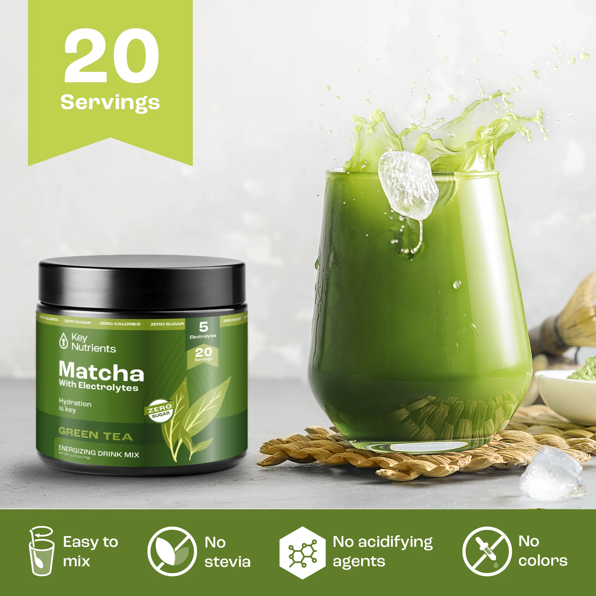 Key Nutrients - Matcha Powder With Electrolytes - Image 6