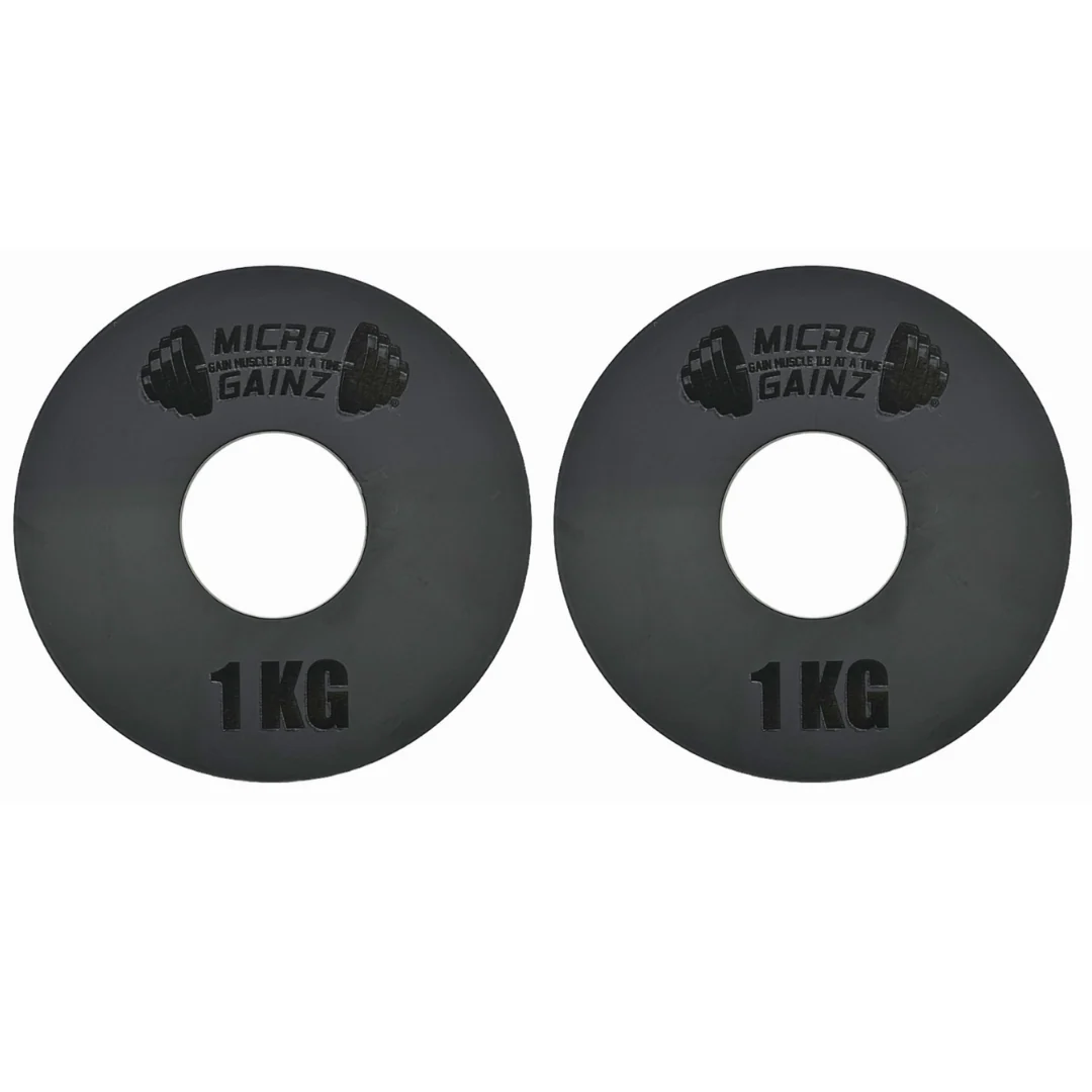 Micro Gainz - Olympic Size Kilogram Fractional Steel Weight Plates 1 Kg Plates: Set of 2