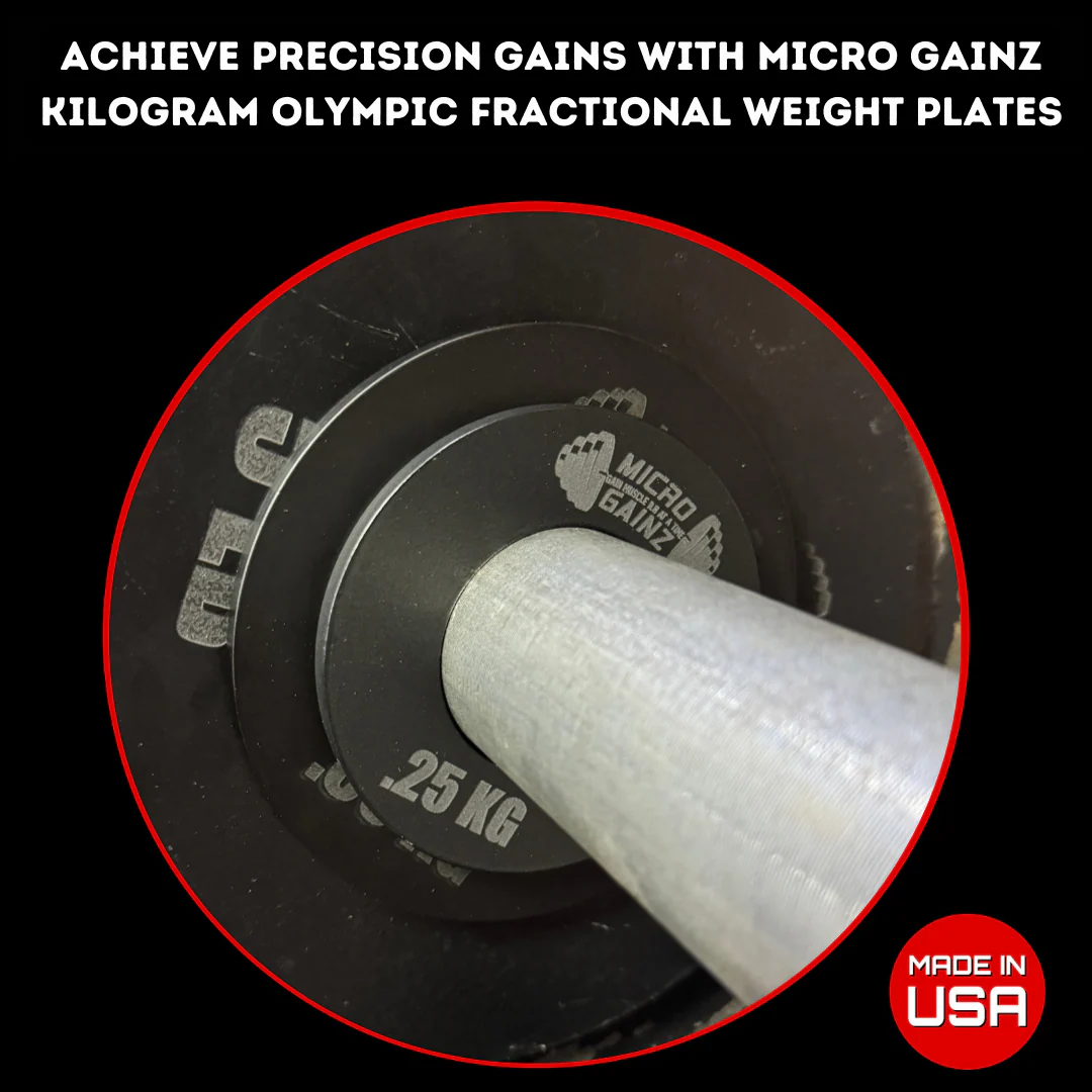 Micro Gainz - Olympic Size Kilogram Fractional Steel Weight Plates .25KG Plates: Set of 2 - Image 3