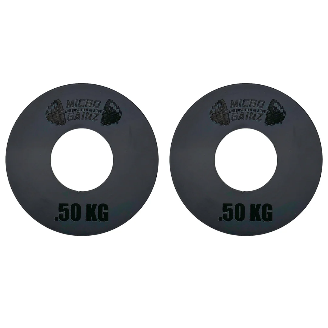 Micro Gainz - Olympic Size Kilogram Fractional Steel Weight Plates .50KG Plates: Set of 2