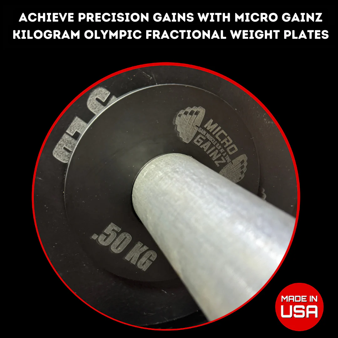 Micro Gainz - Olympic Size Kilogram Fractional Weight Plates Set of 4 Steel Plates (2-.25KG and 2-.50KG) - Image 3