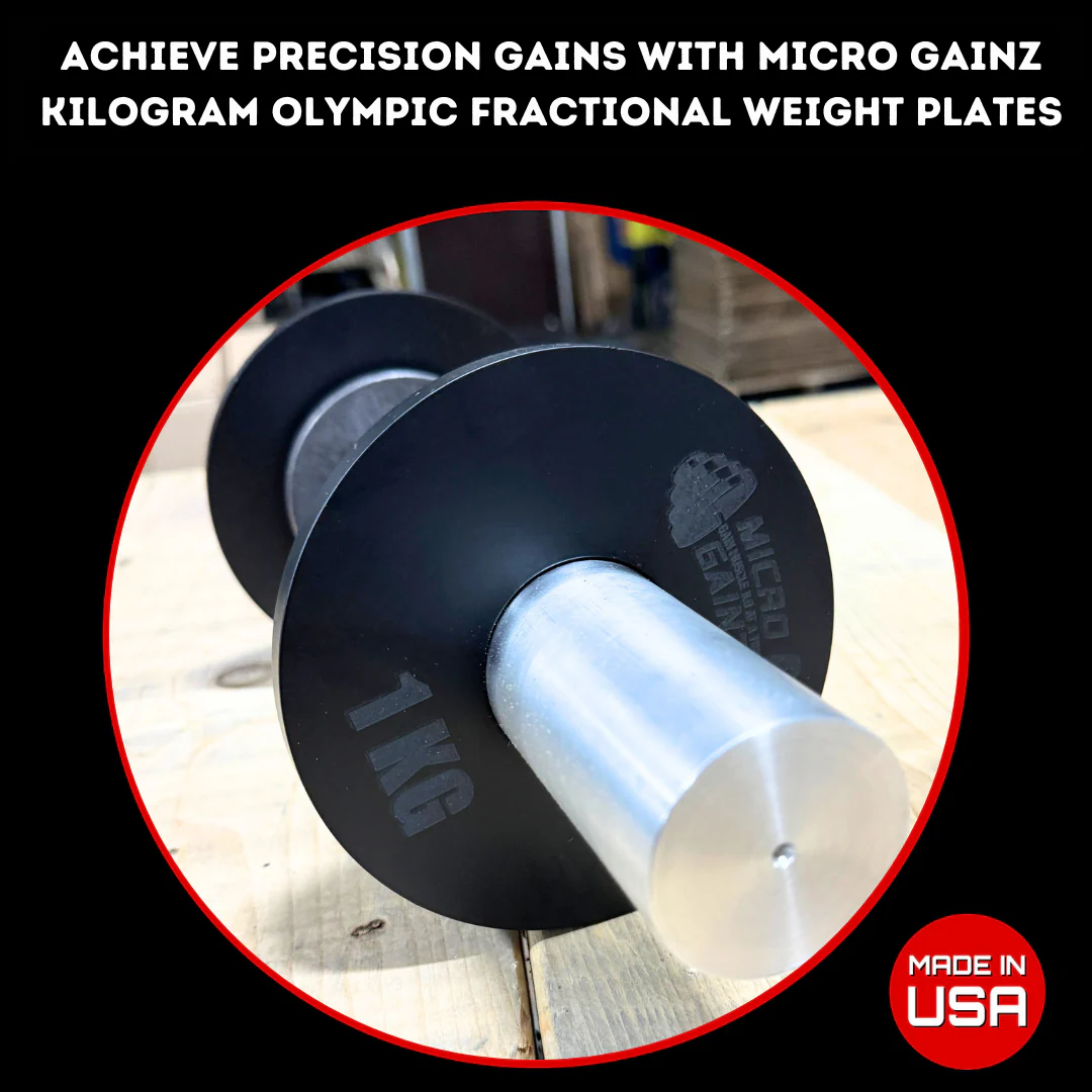 Micro Gainz - Olympic Size Kilogram Fractional Weight Plates Set of 6 Steel Plates (2-.25KG, 2-.50KG, 2-1KG) - Image 3
