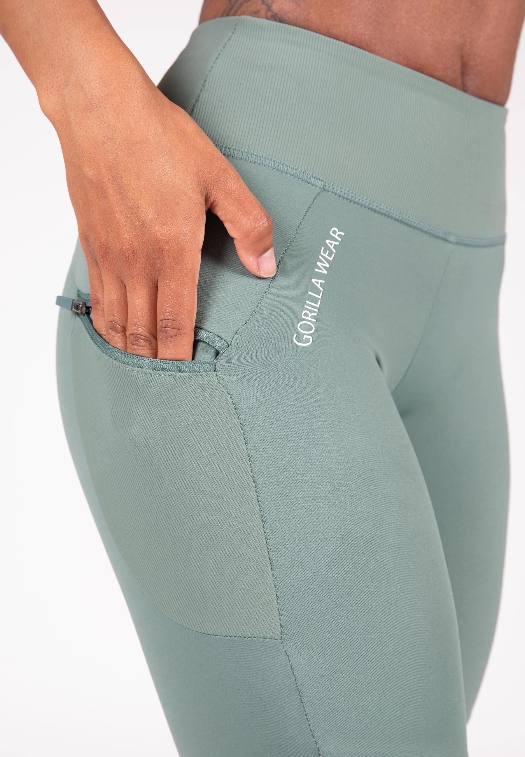 Gorilla Wear - Monroe Cropped Leggings - Green - Image 5