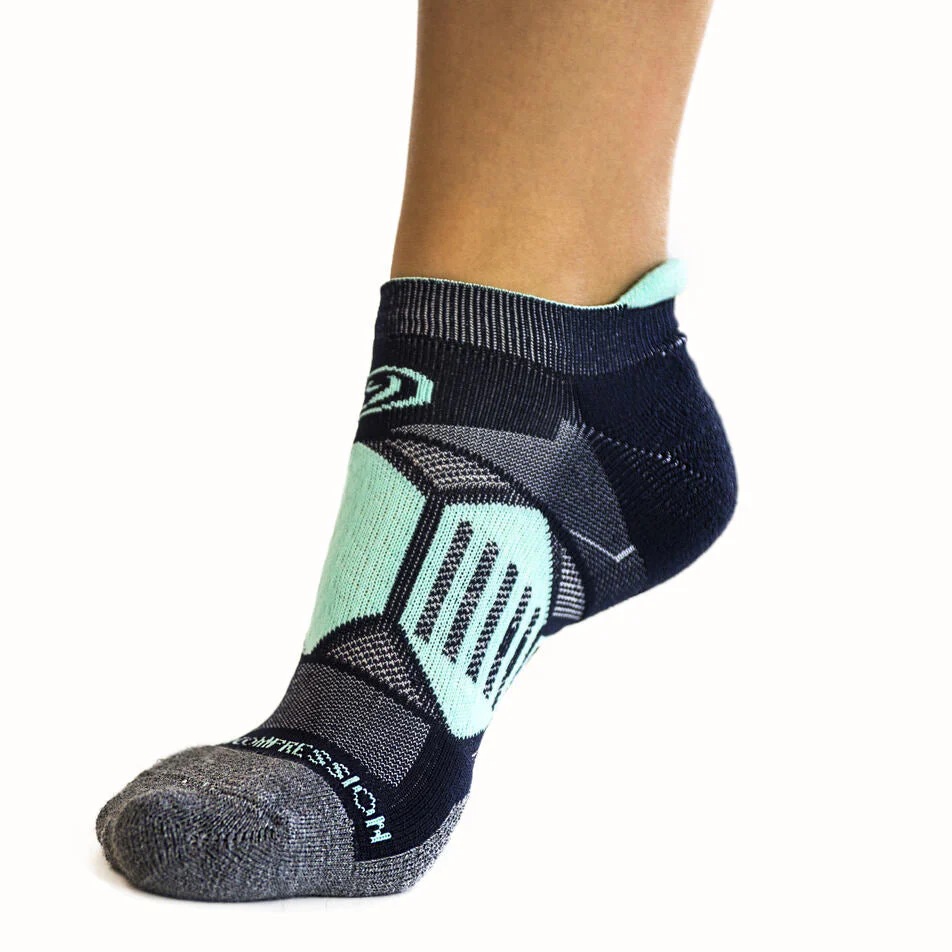 Crazy Compression - Navy & Mint - Elite Running Socks - Image 6