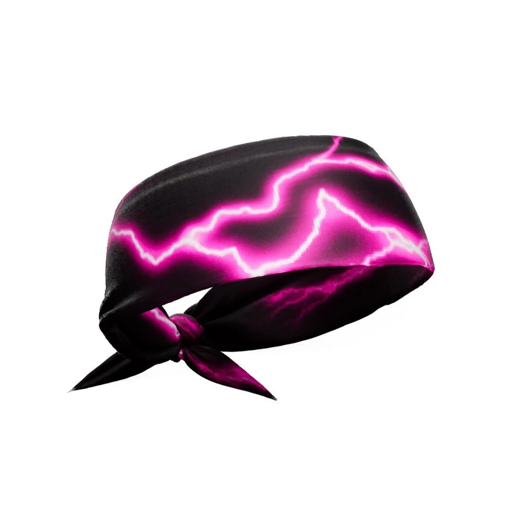 Elite Athletic Gear - Pink lightning tie headband - Image 2