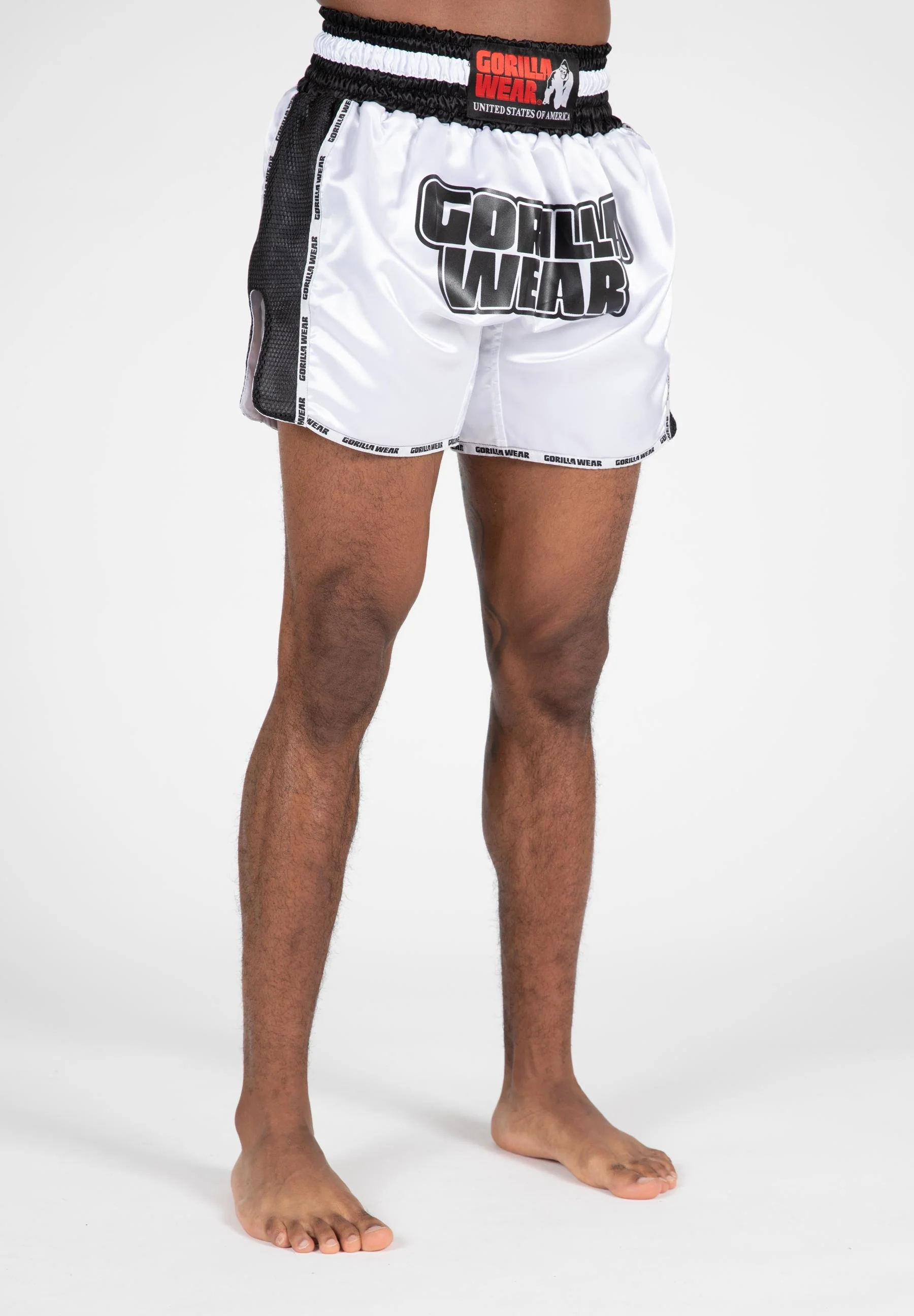 Gorilla Wear - Piru Muay Thai Shorts - White/Black - Image 4