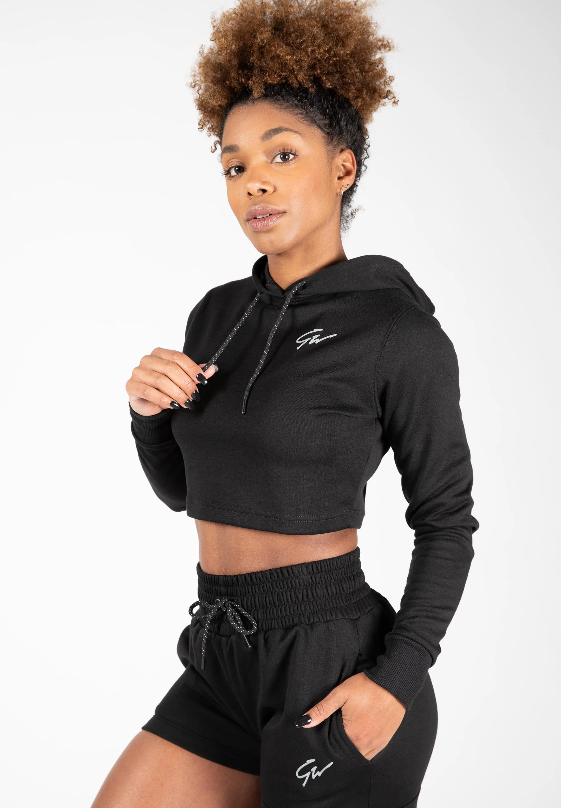 Gorilla Wear - Pixley Crop Top Hoodie - Black
