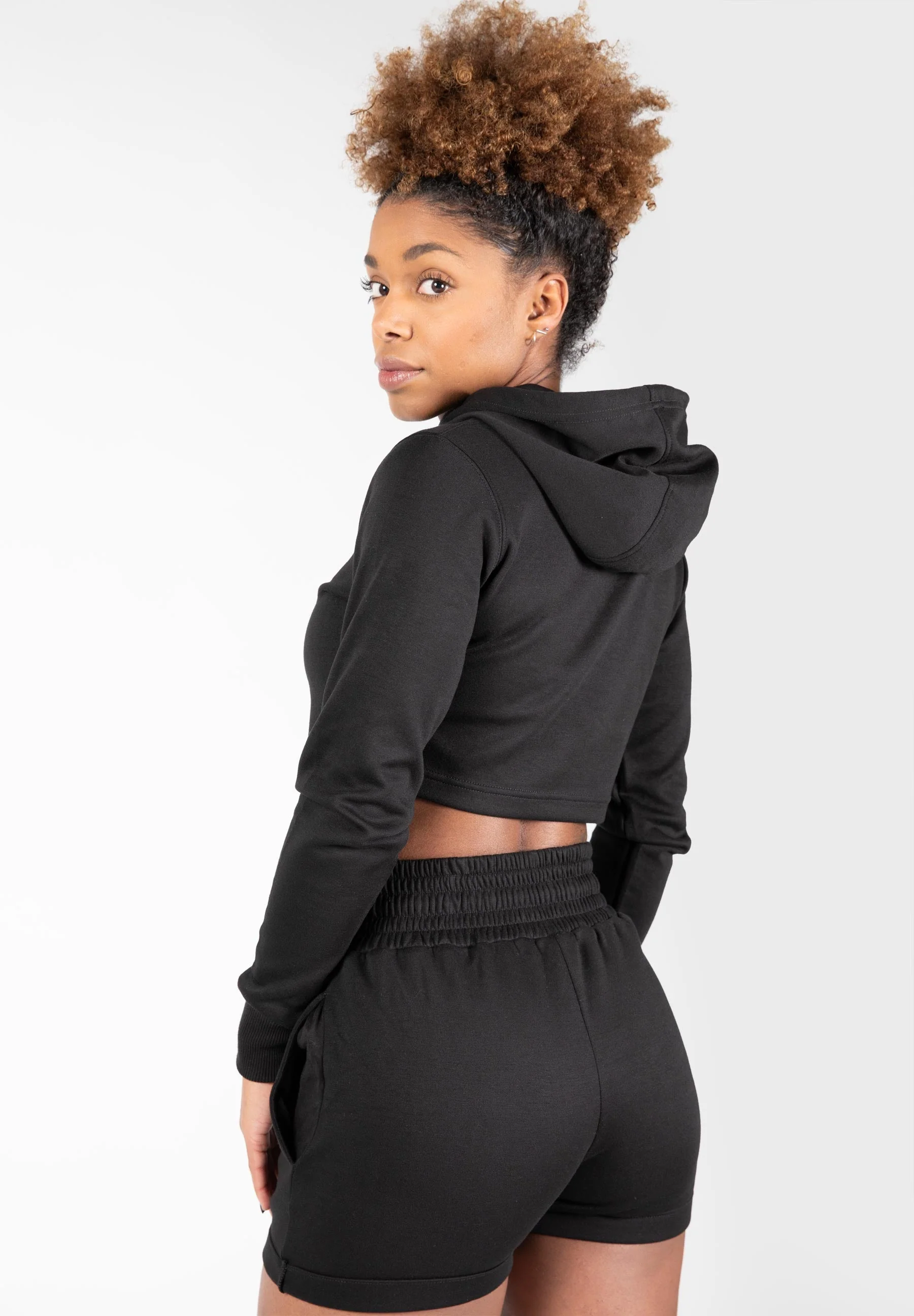 Gorilla Wear - Pixley Crop Top Hoodie - Black - Image 2