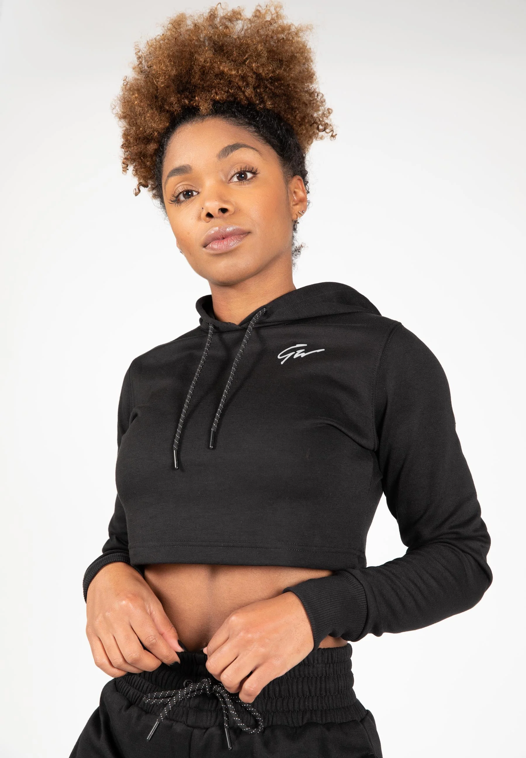 Gorilla Wear - Pixley Crop Top Hoodie - Black - Image 4