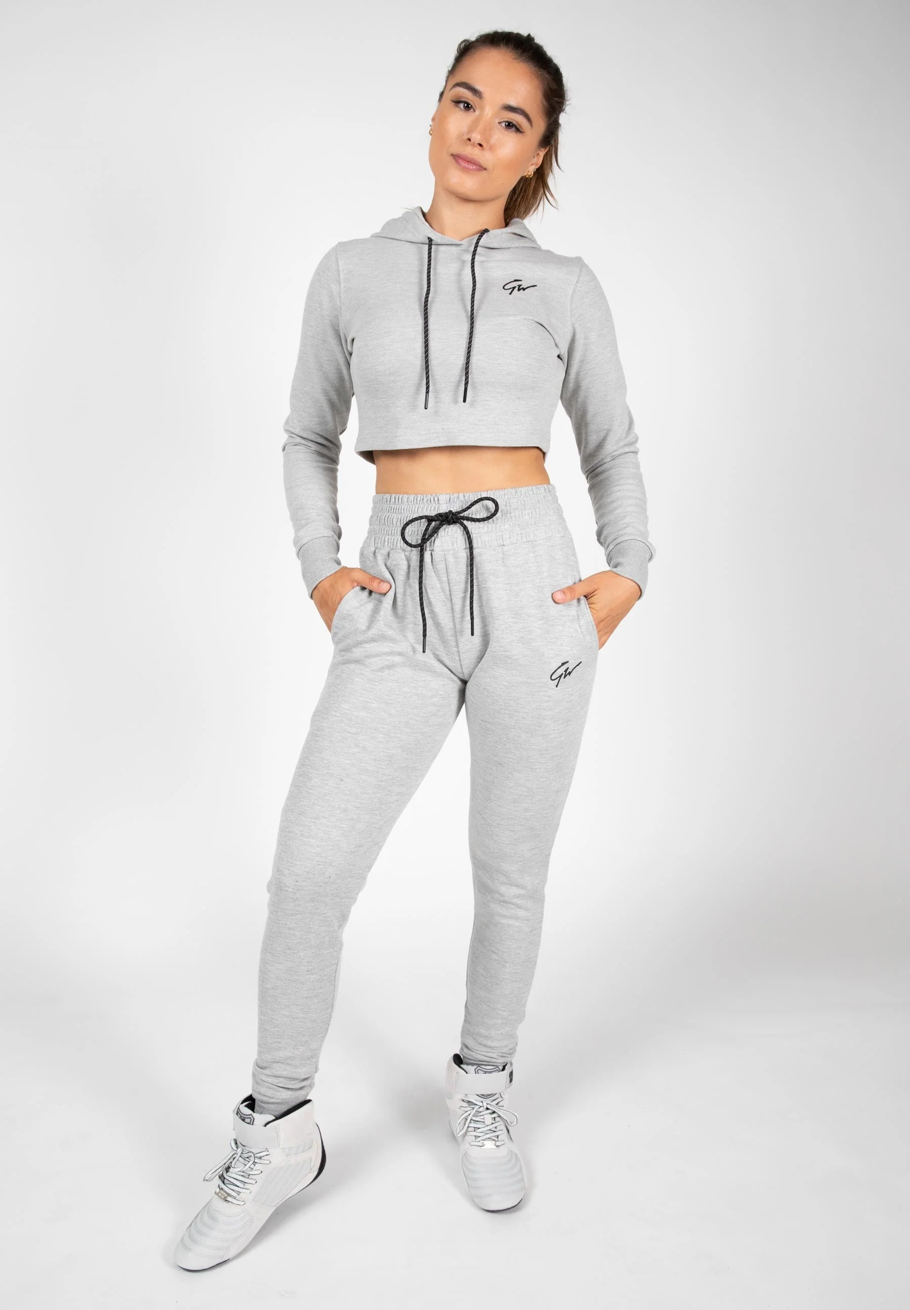 Gorilla Wear - Pixley Crop Top Hoodie - Gray - Image 3