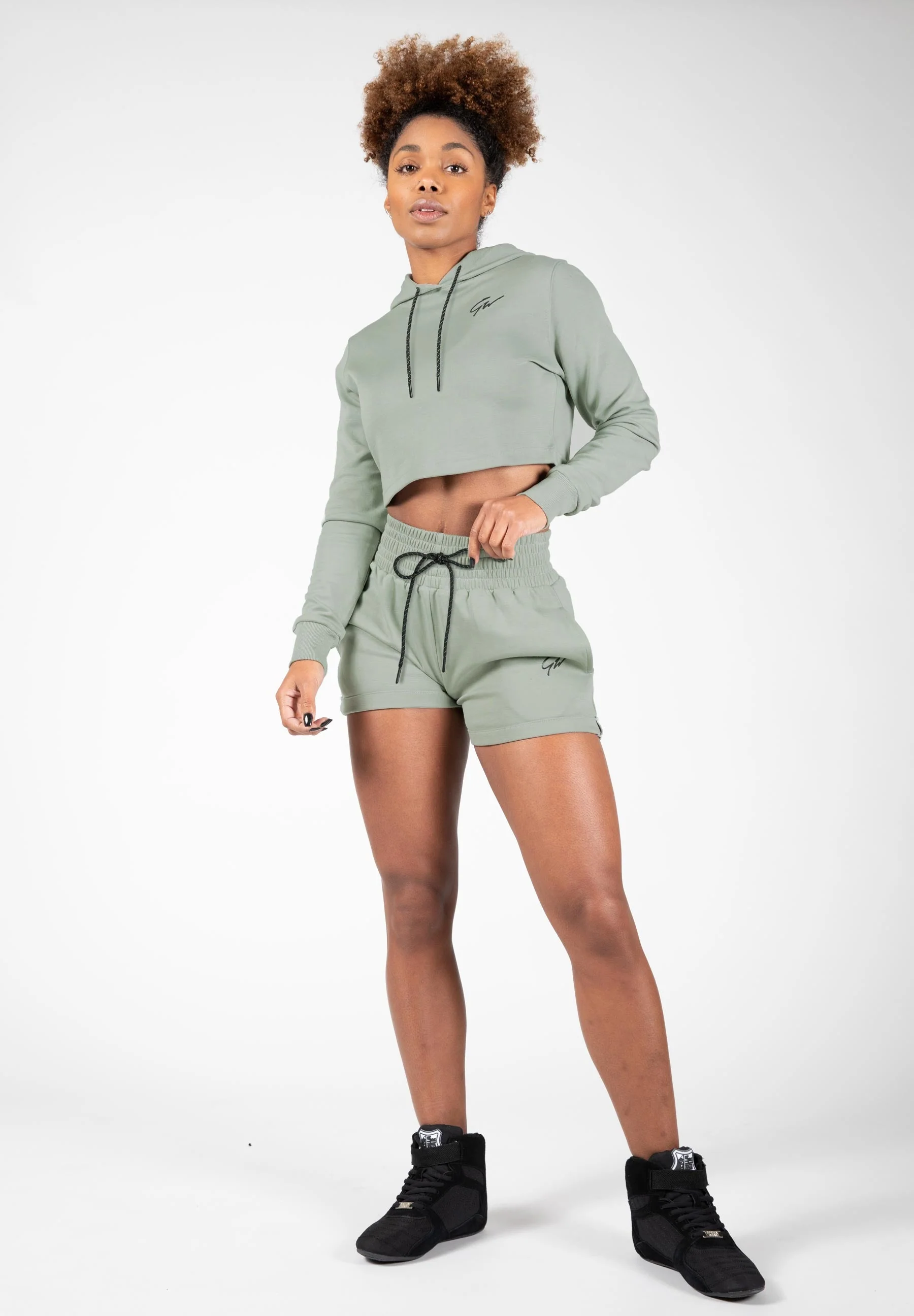 Gorilla Wear - Pixley crop top hoodie - light green - Image 3