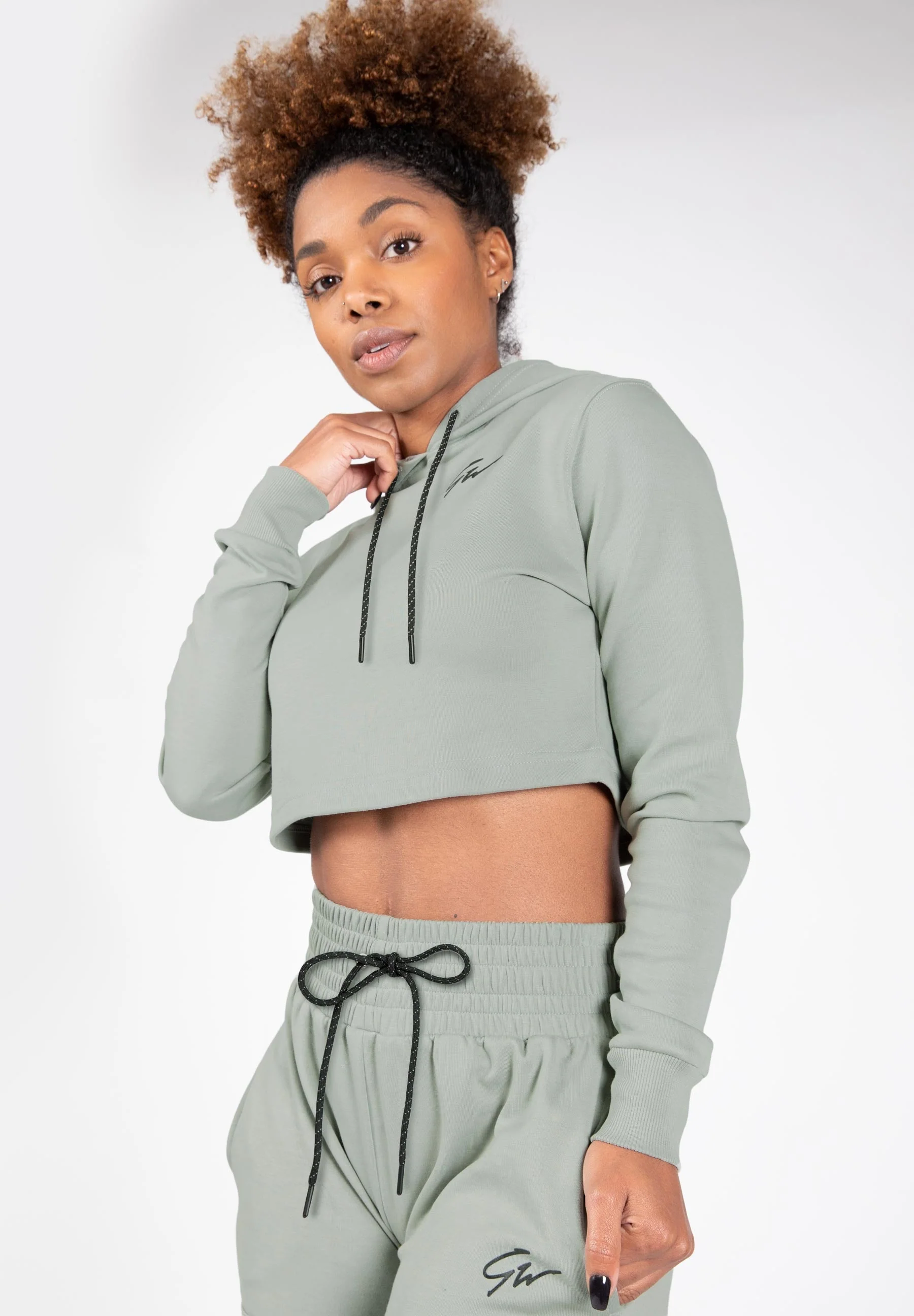 Gorilla Wear - Pixley crop top hoodie - light green - Image 4