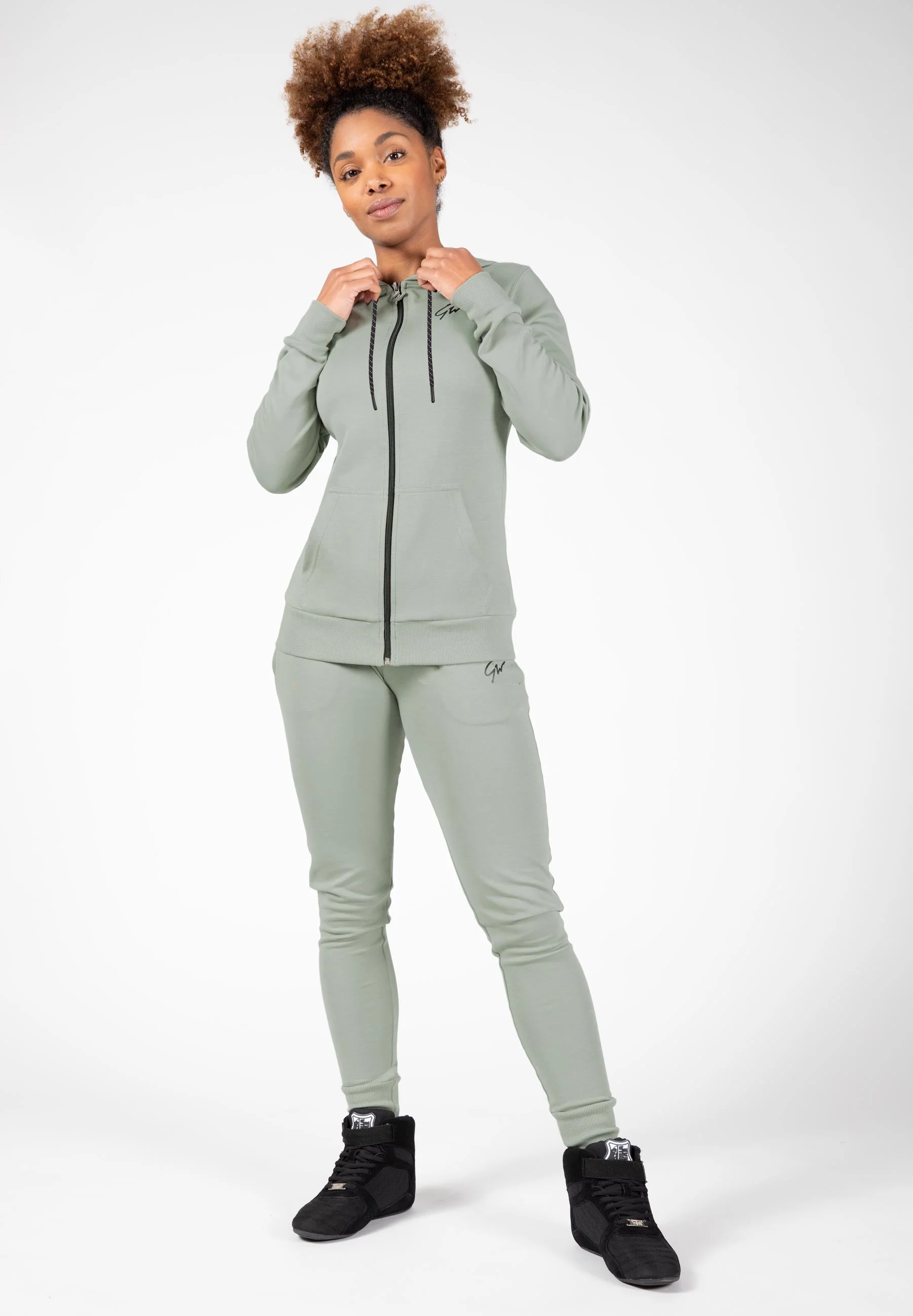 Gorilla Wear - Pixley Zipped Hoodie - Light Green - Image 3