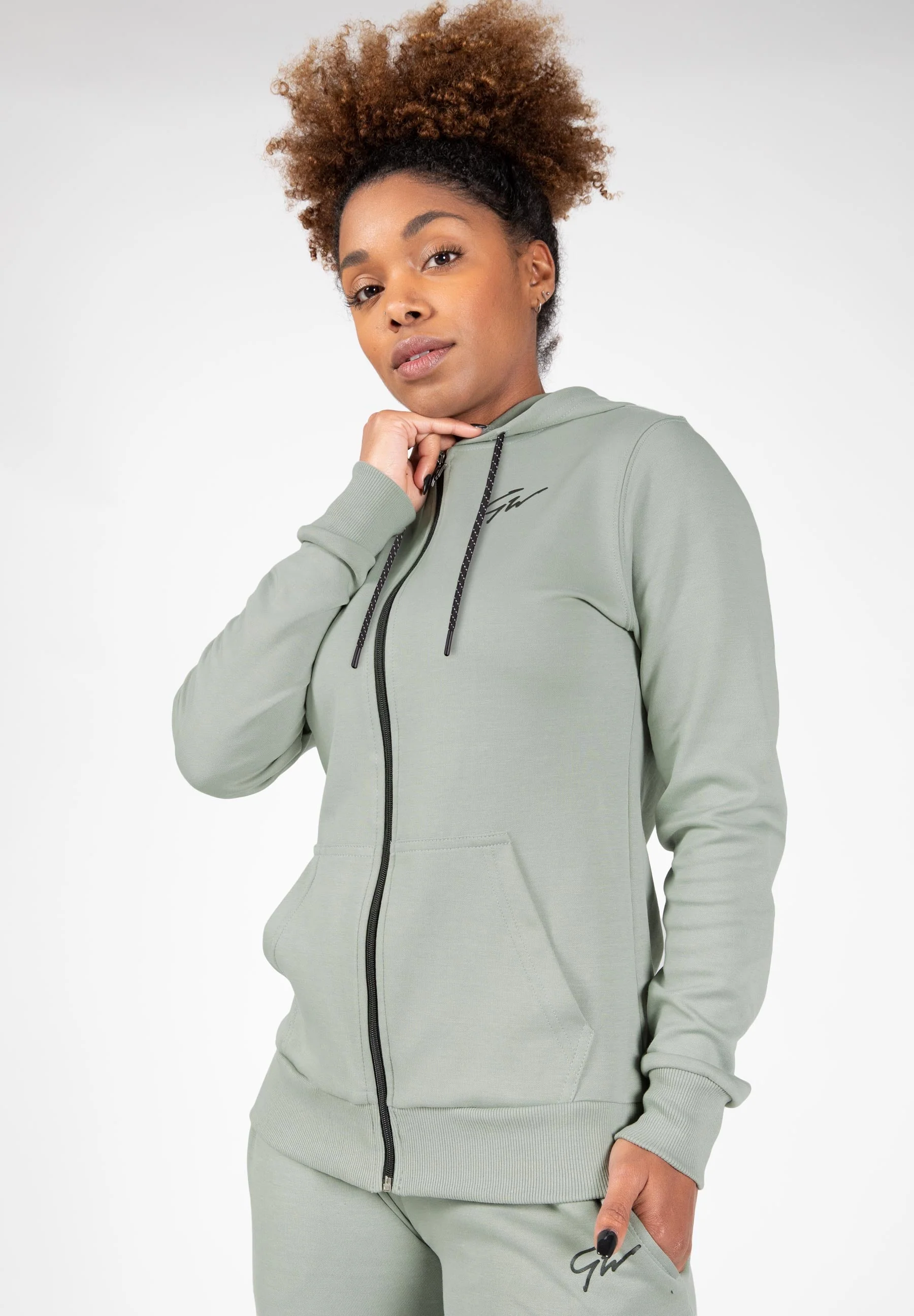 Gorilla Wear - Pixley Zipped Hoodie - Light Green - Image 4
