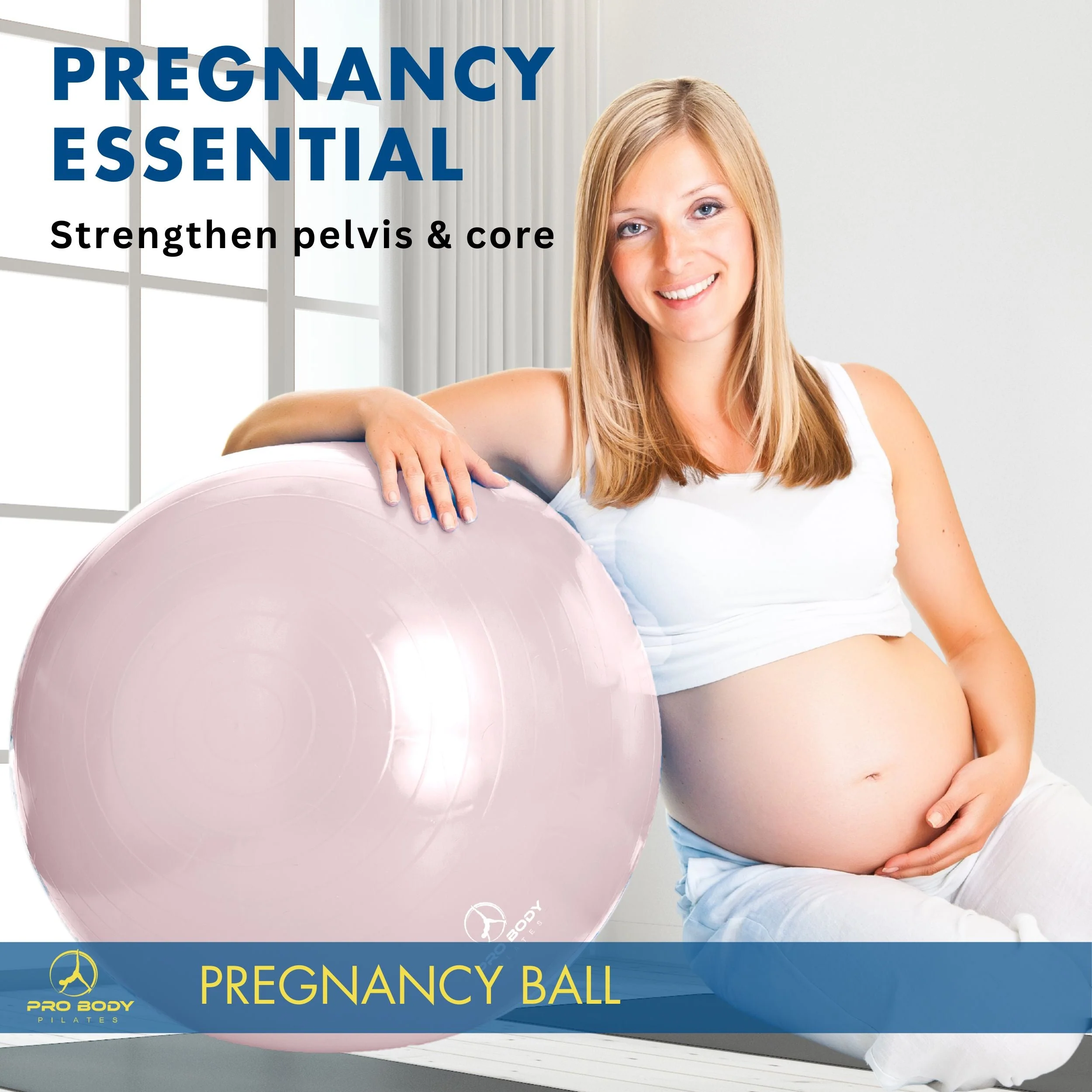 ProBody Pilates - Pregnancy Ball for Maternity, Labor and Birth. Includes Pregnancy Guide. (Rose) - Image 2