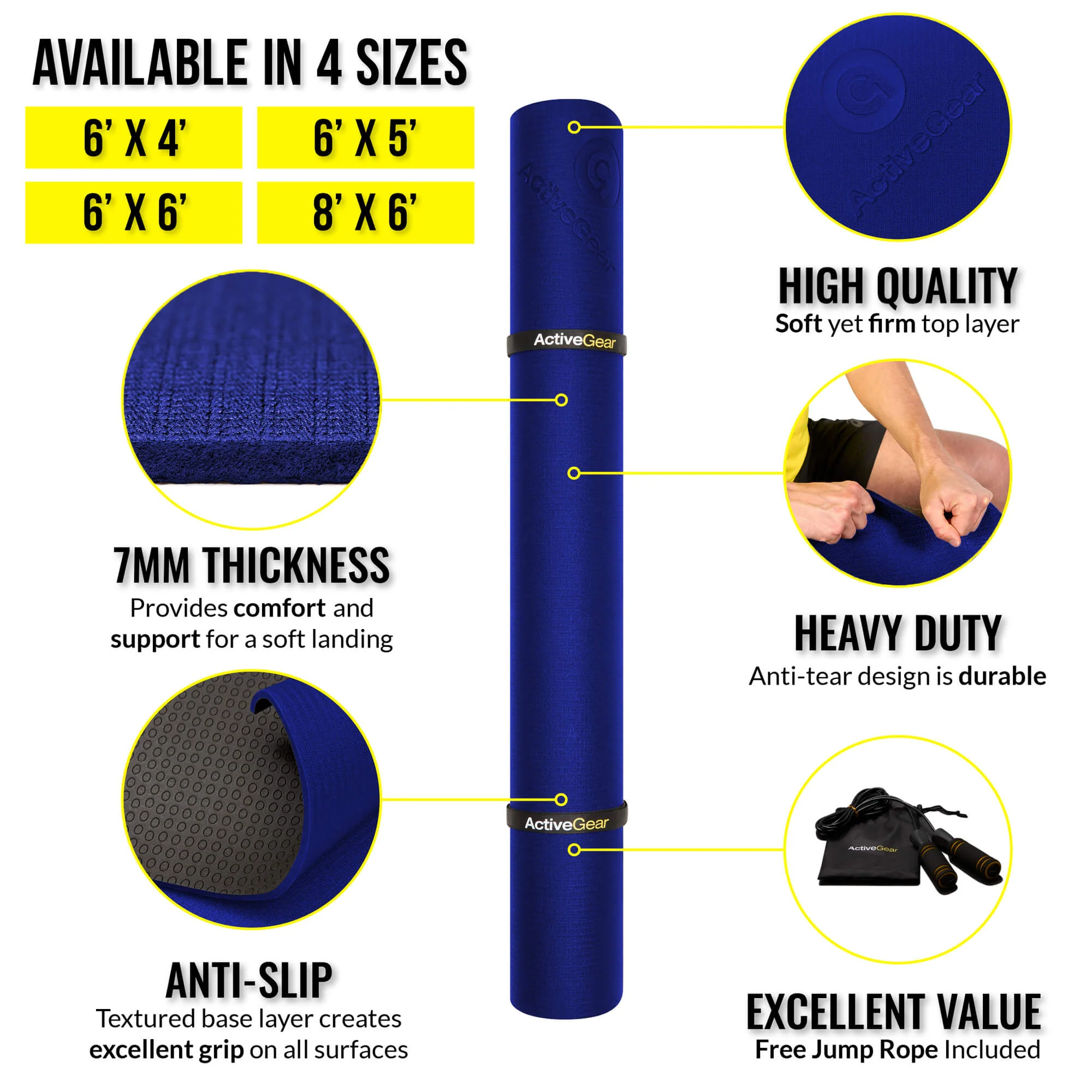 ActiveGear - Premium Large Exercise Mats - Image 27