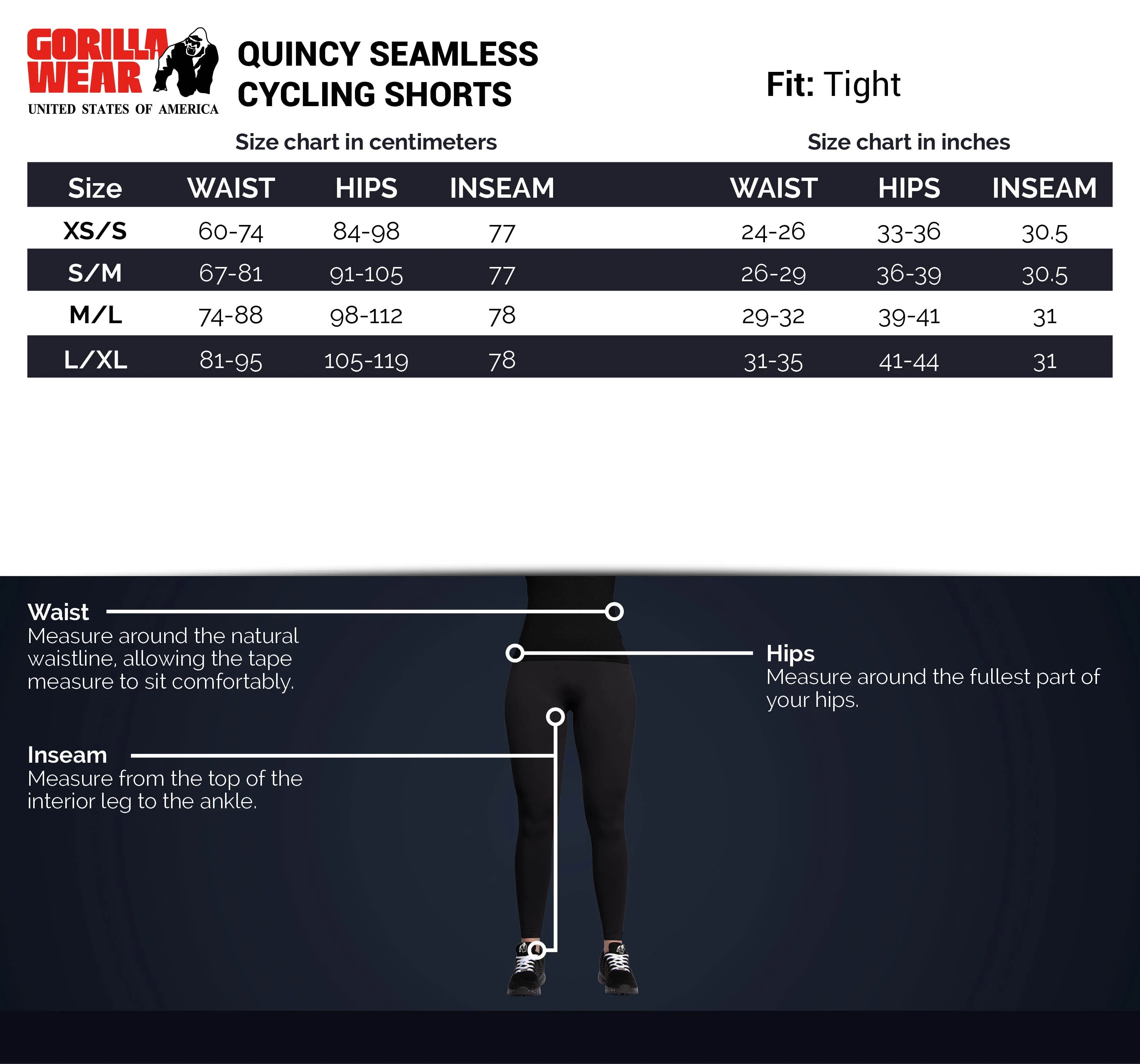 Gorilla Wear - Quincy Seamless Cycling Shorts - Black - Image 11