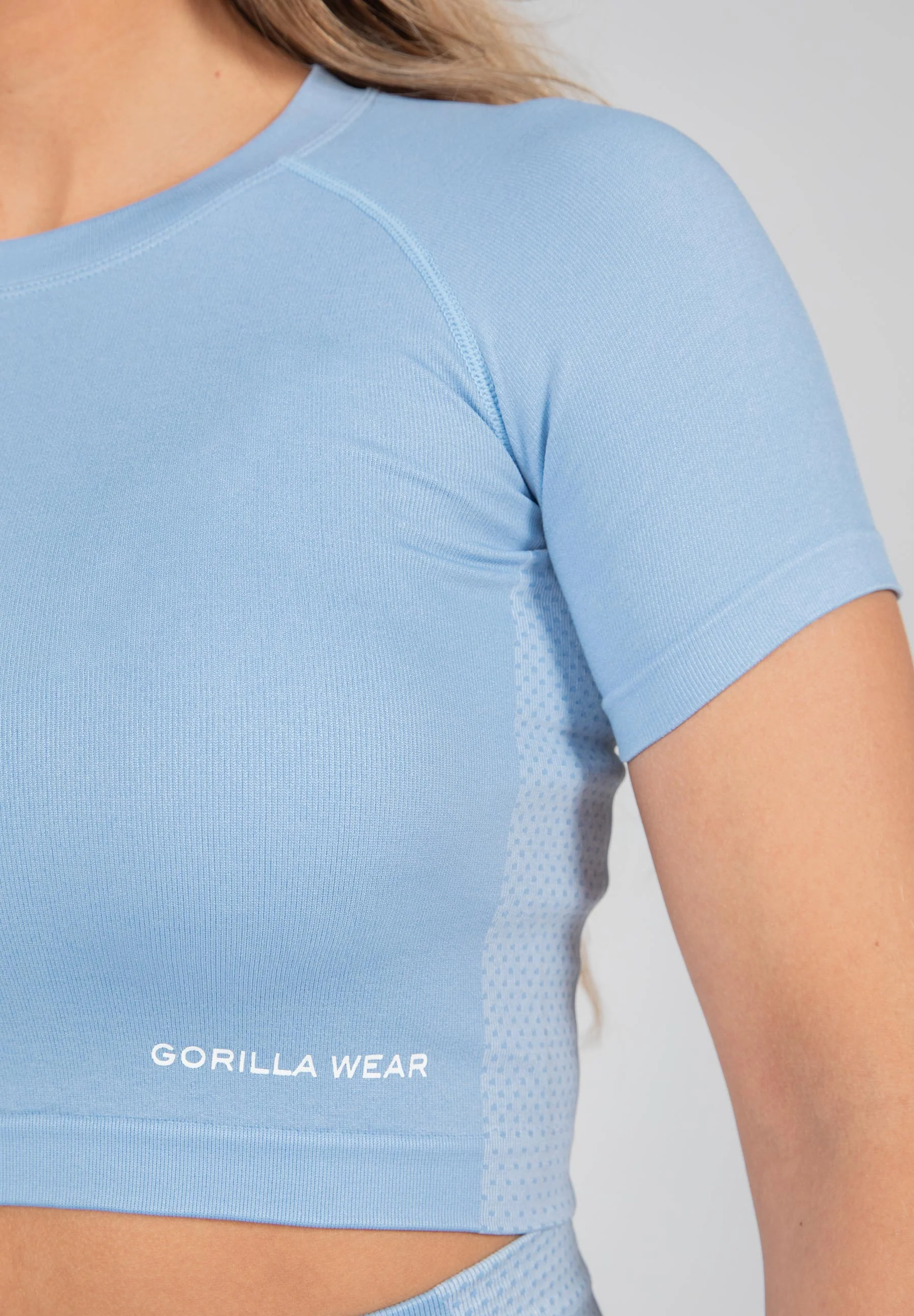 Gorilla Wear - Selah Seamless Crop Top - Light Blue - Image 5