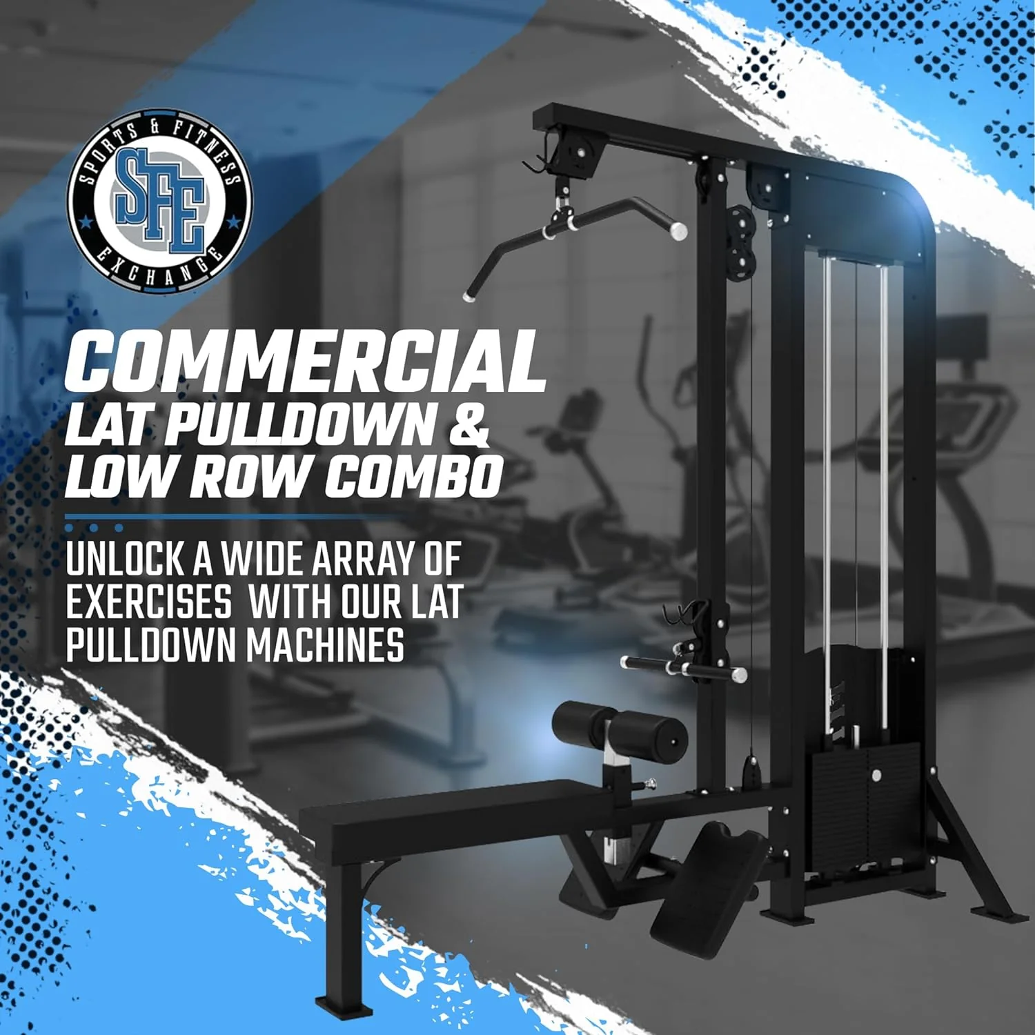 SFE - Lat Pulldown & Low Row Combo w/ 250lb weight stack (New)