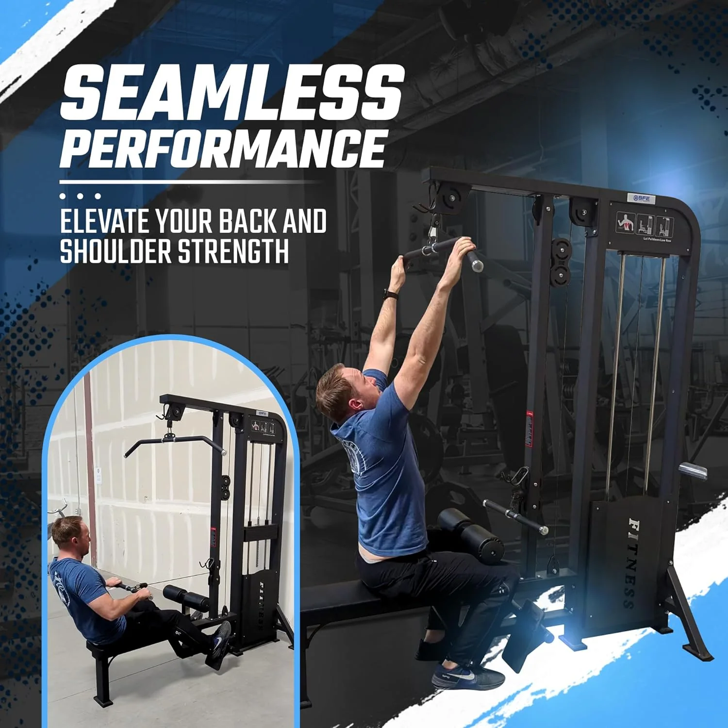 SFE - Lat Pulldown & Low Row Combo w/ 250lb weight stack (New) - Image 4